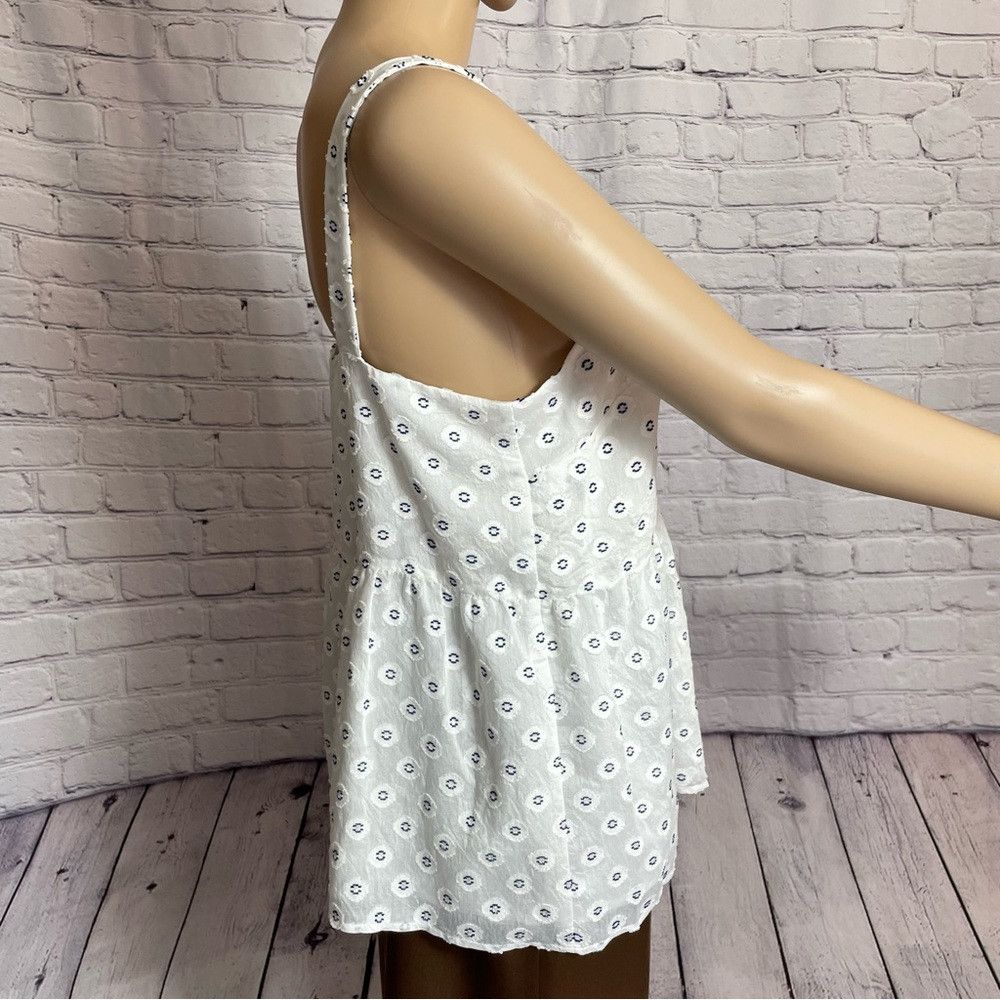 Loft NWT New $50 LOFT Clip Peplum White Cami Top Size 12 Size XL / US 12-14 / IT 48-50 - 4 Thumbnail