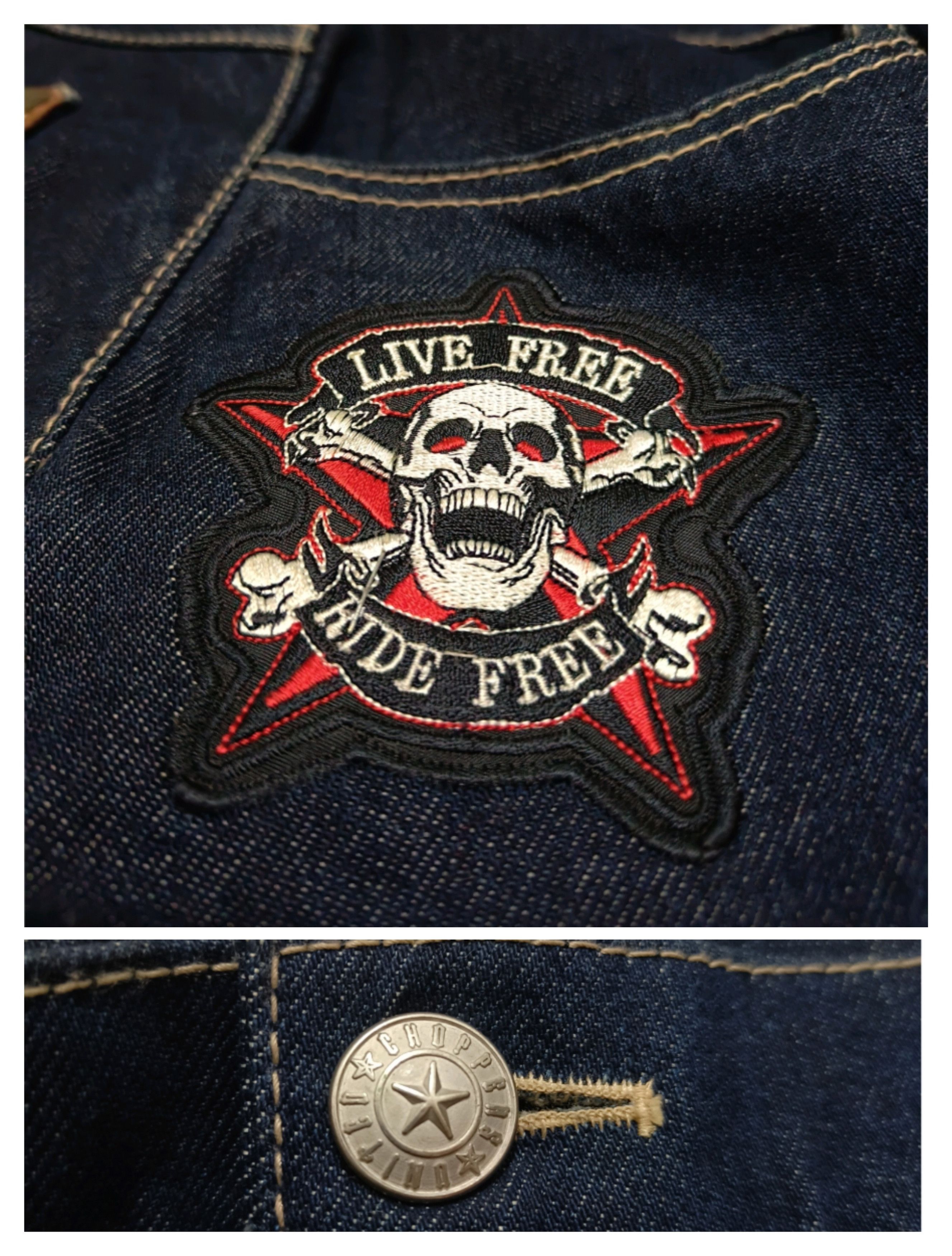 Vintage Vintage Men's Denim Choppers United Bikers Riding Jeans Size US 36 / EU 52 - 8 Thumbnail