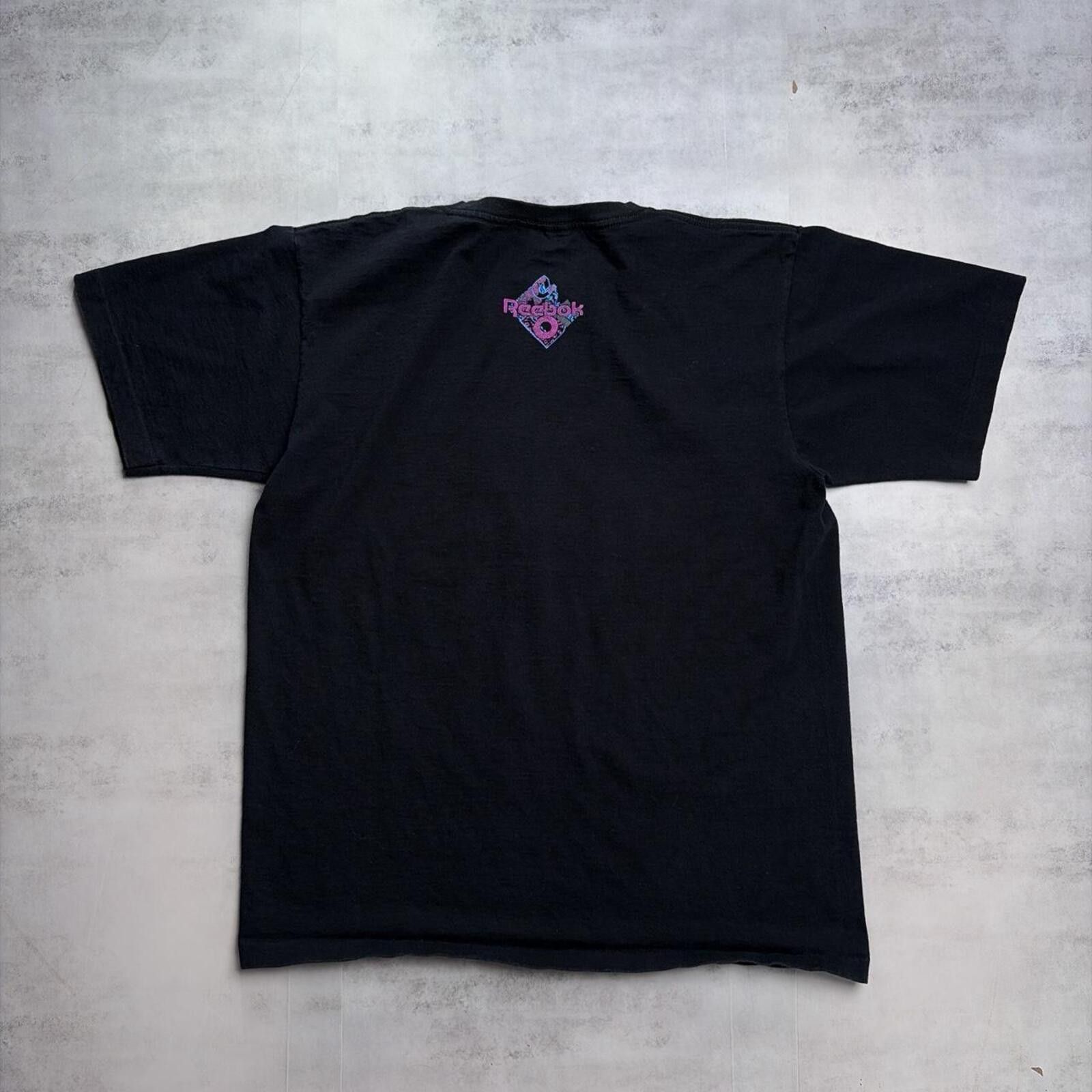 Reebok Vintage 90’s Black Reebok Aztec Logo Retro T-Shirt Size US L / EU 52-54 / 3 - 2 Thumbnail