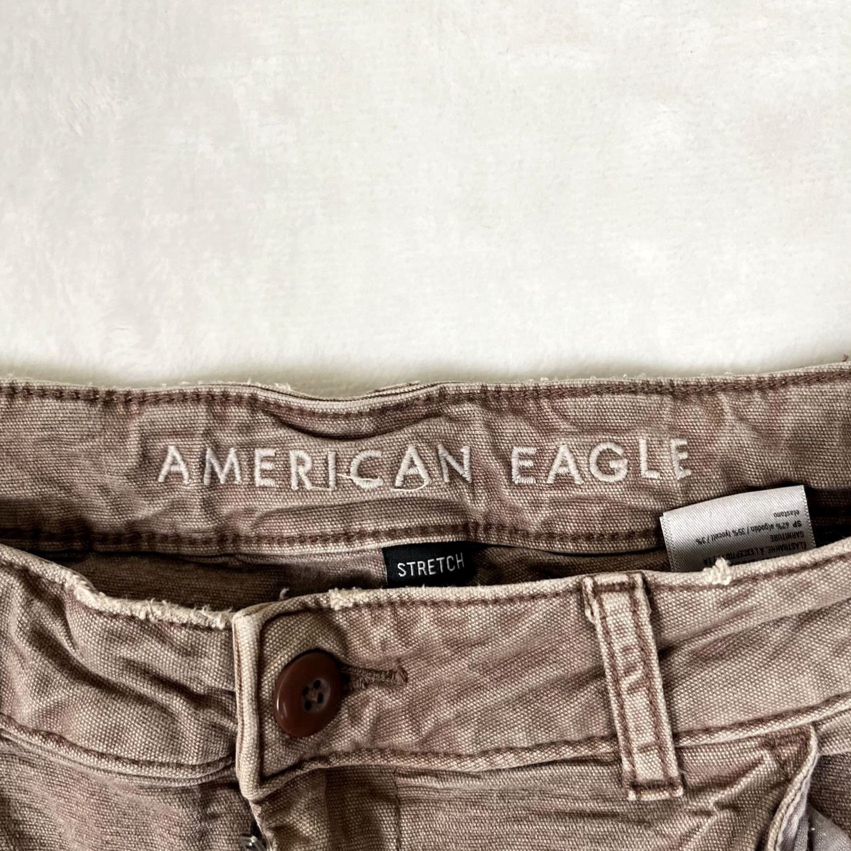 American Eagle Outfitters VINTAGE American Eagle Carpenter Pants Womens 2 Brown 90s Boyfriend High Rise Stretch Size 26" / US 2 / IT 38 - 3 Thumbnail