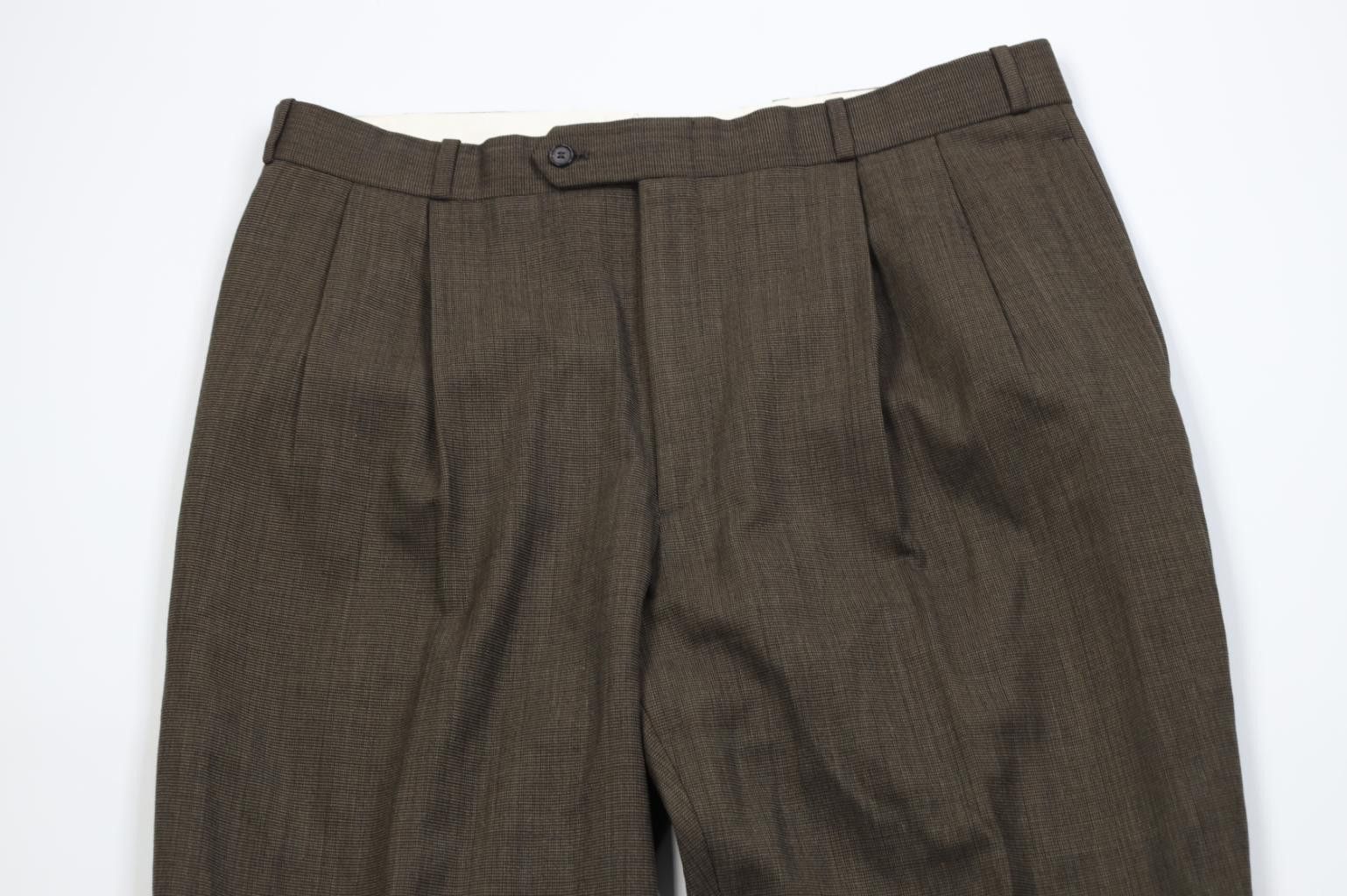 Vintage Vintage 90s Streetwear Pleated Wide Leg Chino Pants Brown Size US 38 / EU 54 - 2 Thumbnail