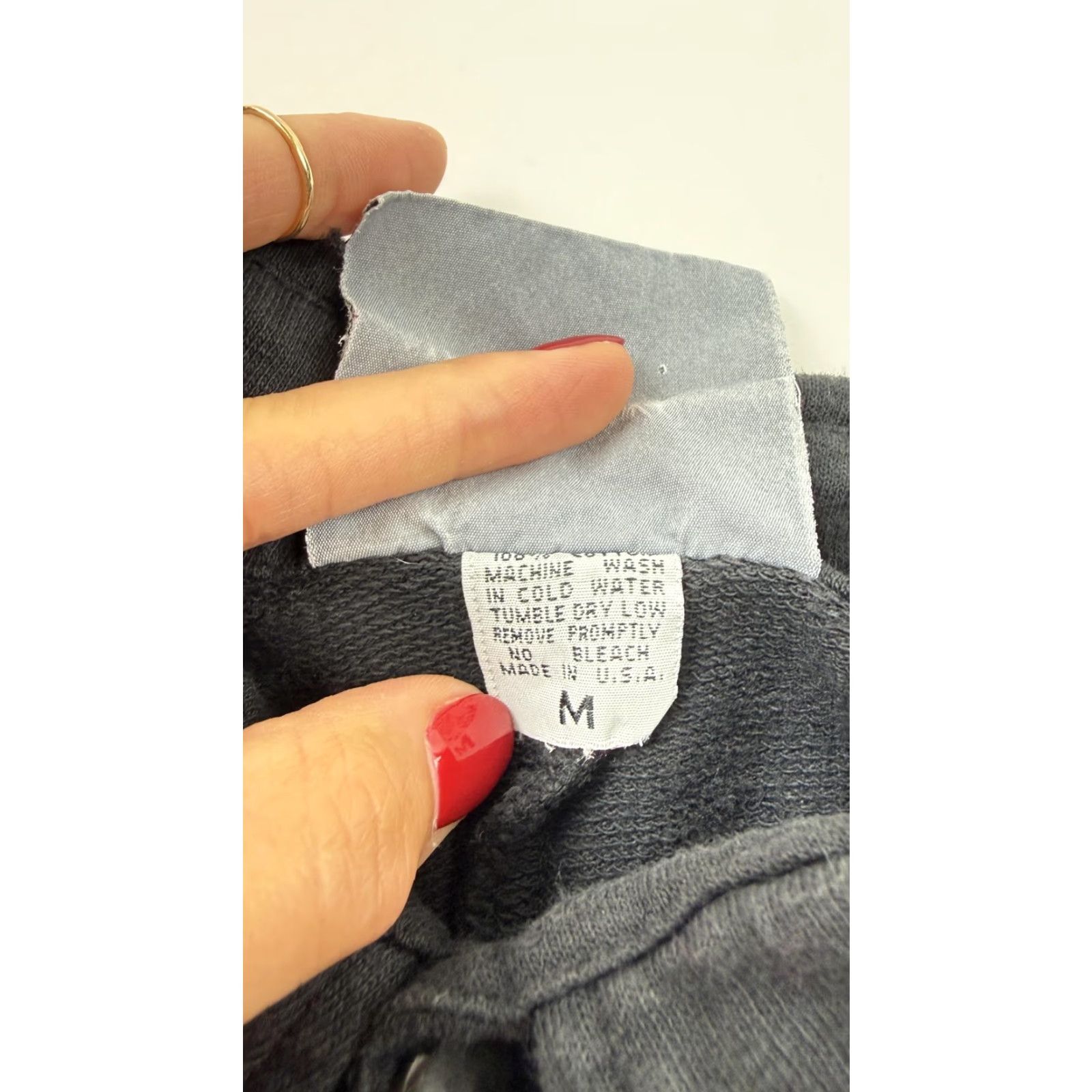 Vintage Tom Tom California Dress Shirt Dress Duster Black Womens Medium 100% Cotton Made USA Midi Button Front Collared Puff Raglan Sleeve Casual Size M / US 6-8 / IT 42-44 - 5 Thumbnail
