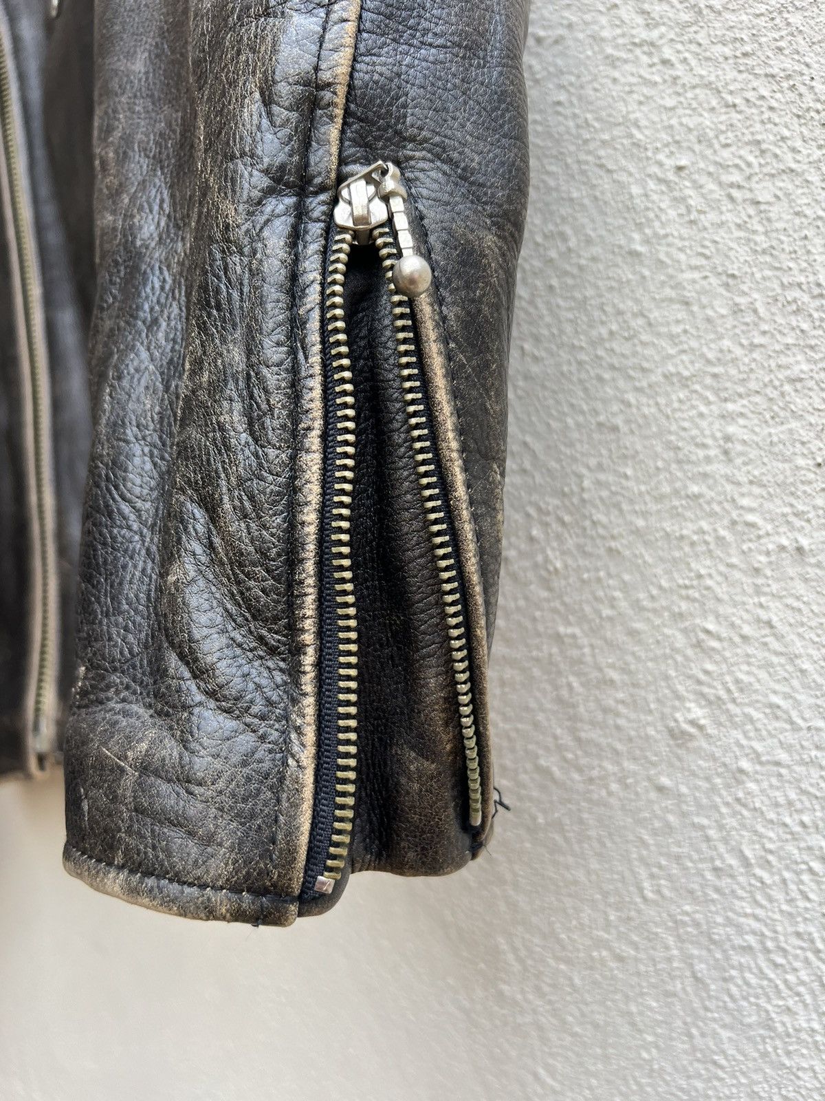 Leather Vintage R.B.C Legend Distressed Patina Leather Racer Jacket Size US S / EU 44-46 / 1 - 15 Thumbnail