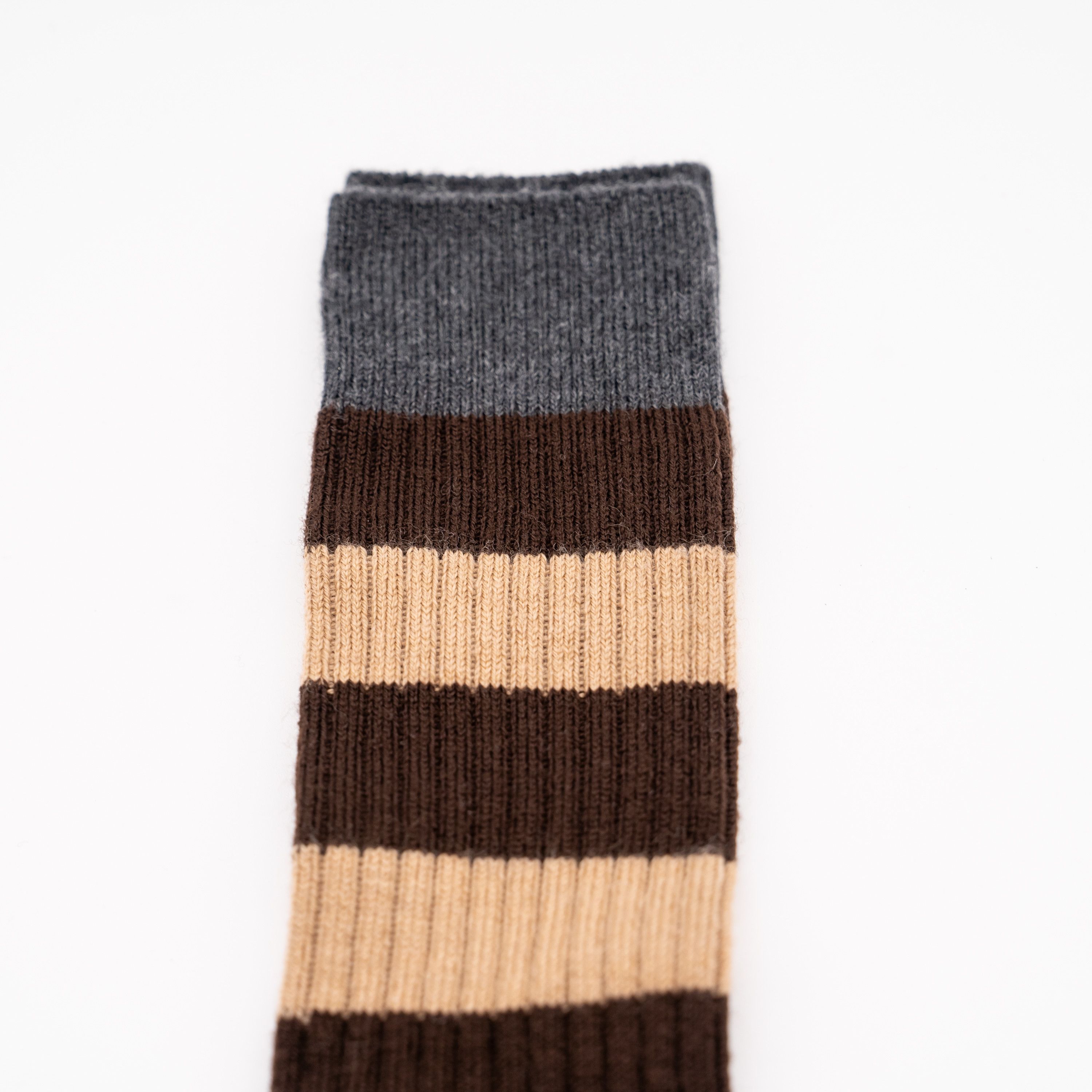 Gucci M Gucci GG Logo Cotton Blend Long Socks Brown Striped Size ONE SIZE - 4 Thumbnail