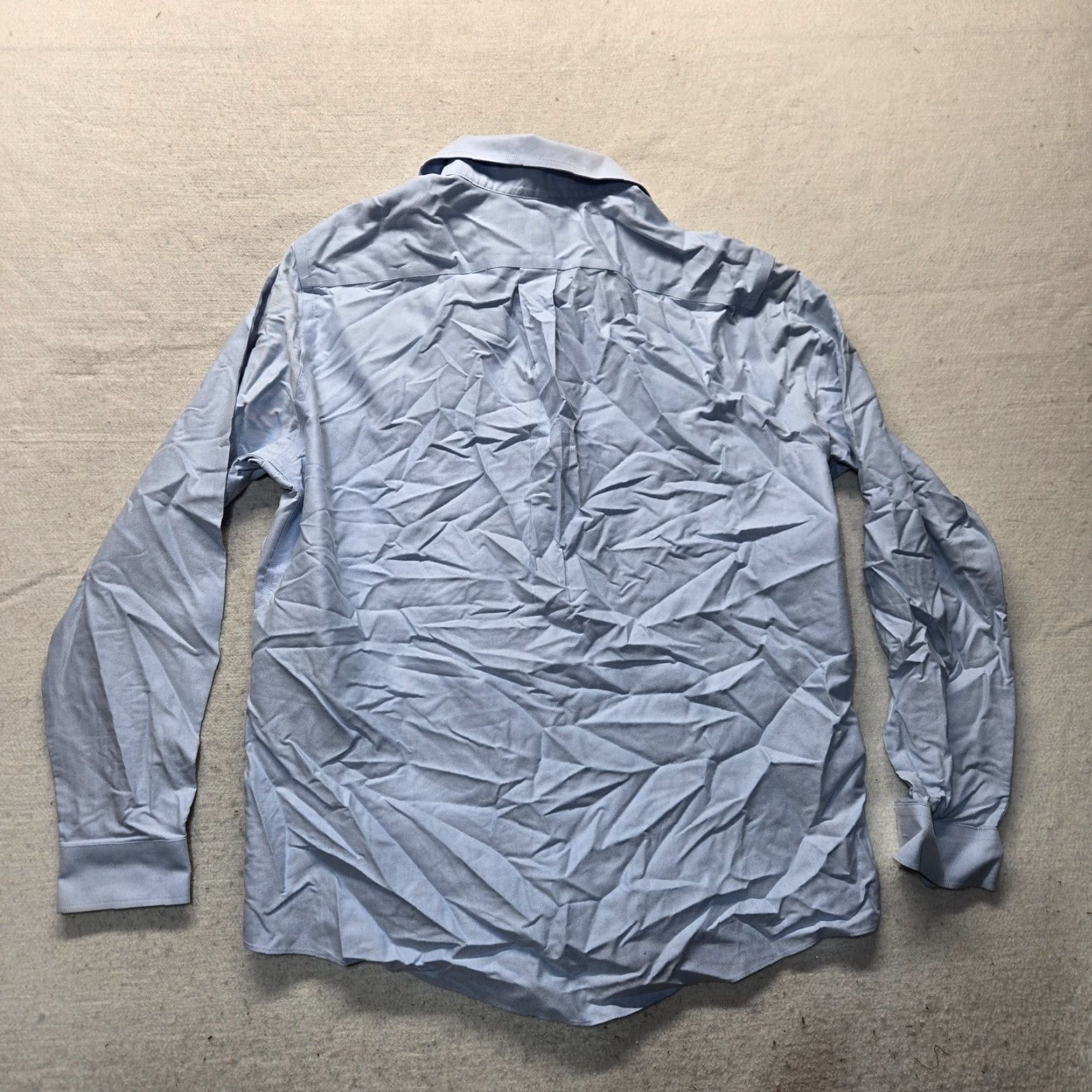 Eddie Bauer Eddie Bauer Dress Shirt Mens Large Blue Wrinkle Free Button Up Regular fit Solid Size 42R - 7 Thumbnail