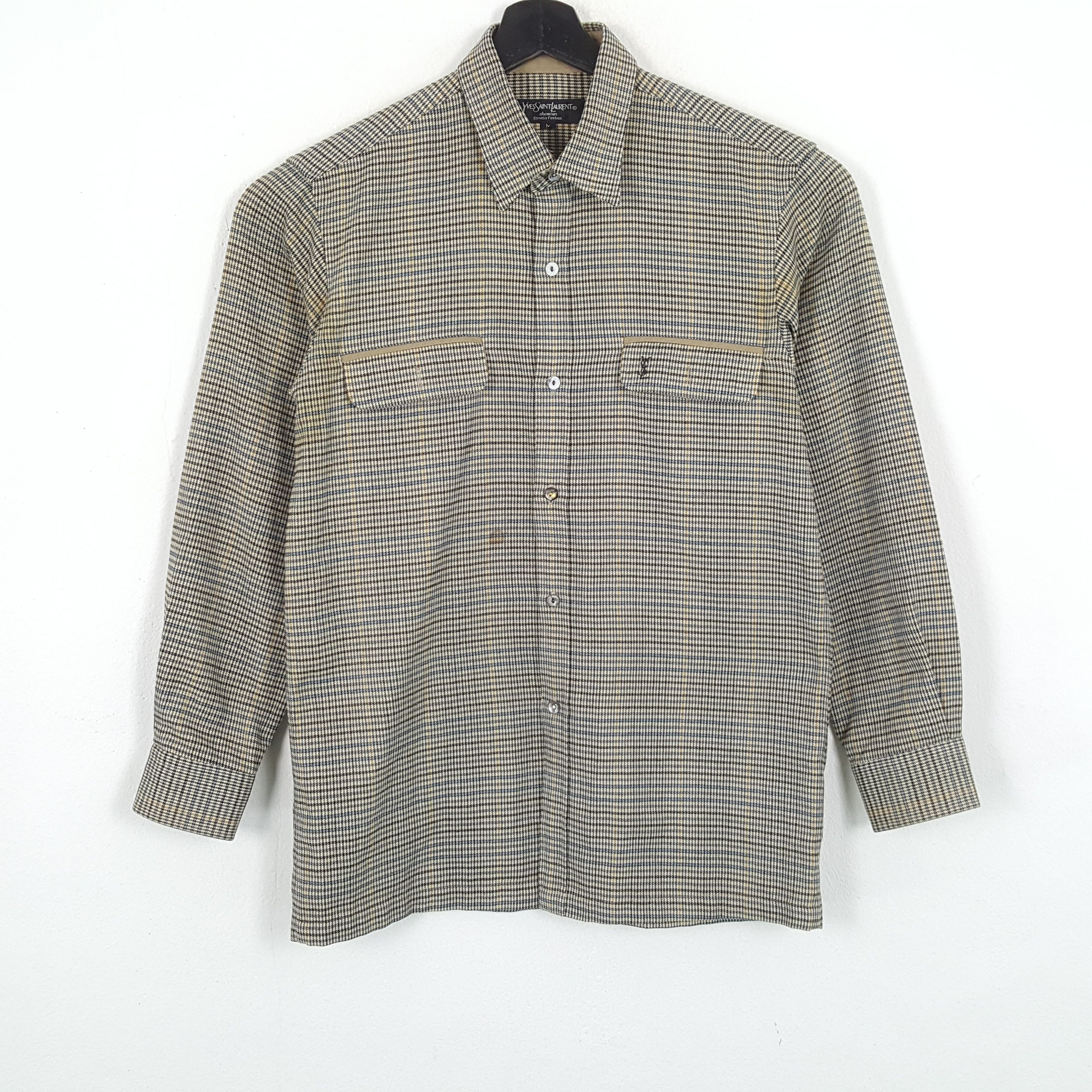 Vintage × Yves Saint Laurent YVES SAINT LAURENT Small Logo Design Shirt Size US M / EU 48-50 / 2 - 1 Thumbnail