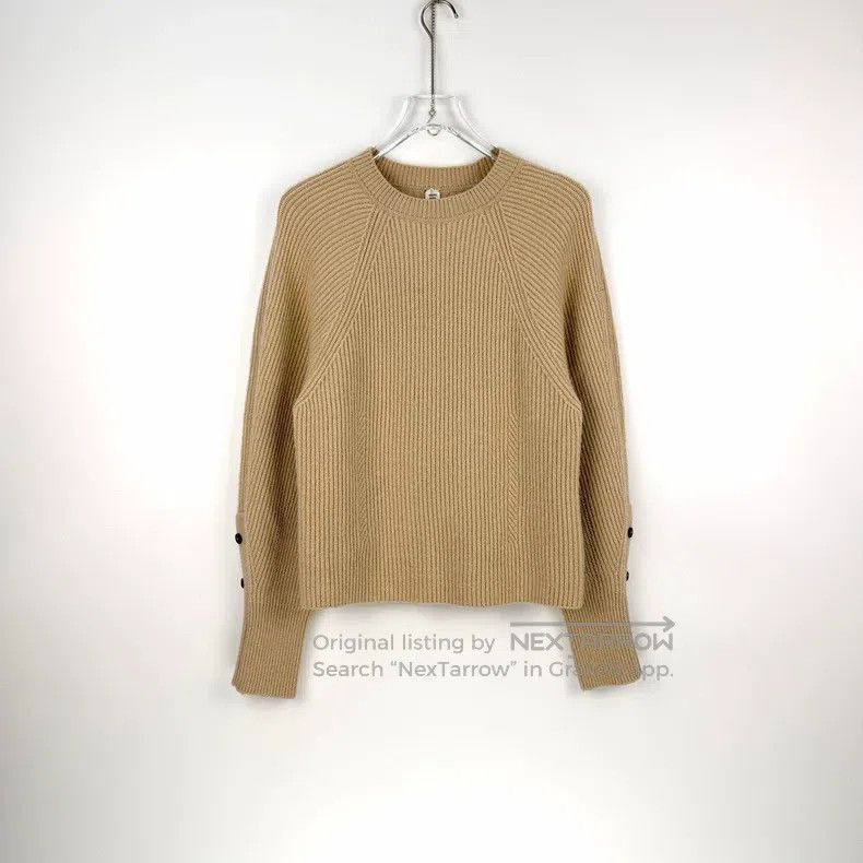 Hermes Hermes Khaki Vertical Stripe Cashmere Sweater Size XS / US 0-2 / IT 36-38 - 3 Thumbnail