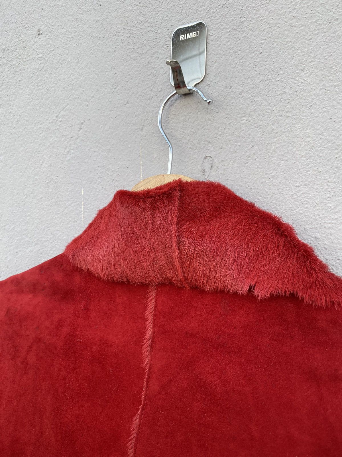 Versace Genny by Versace Red Velvet Cuir Leather Jacket Size M / US 6-8 / IT 42-44 - 12 Thumbnail