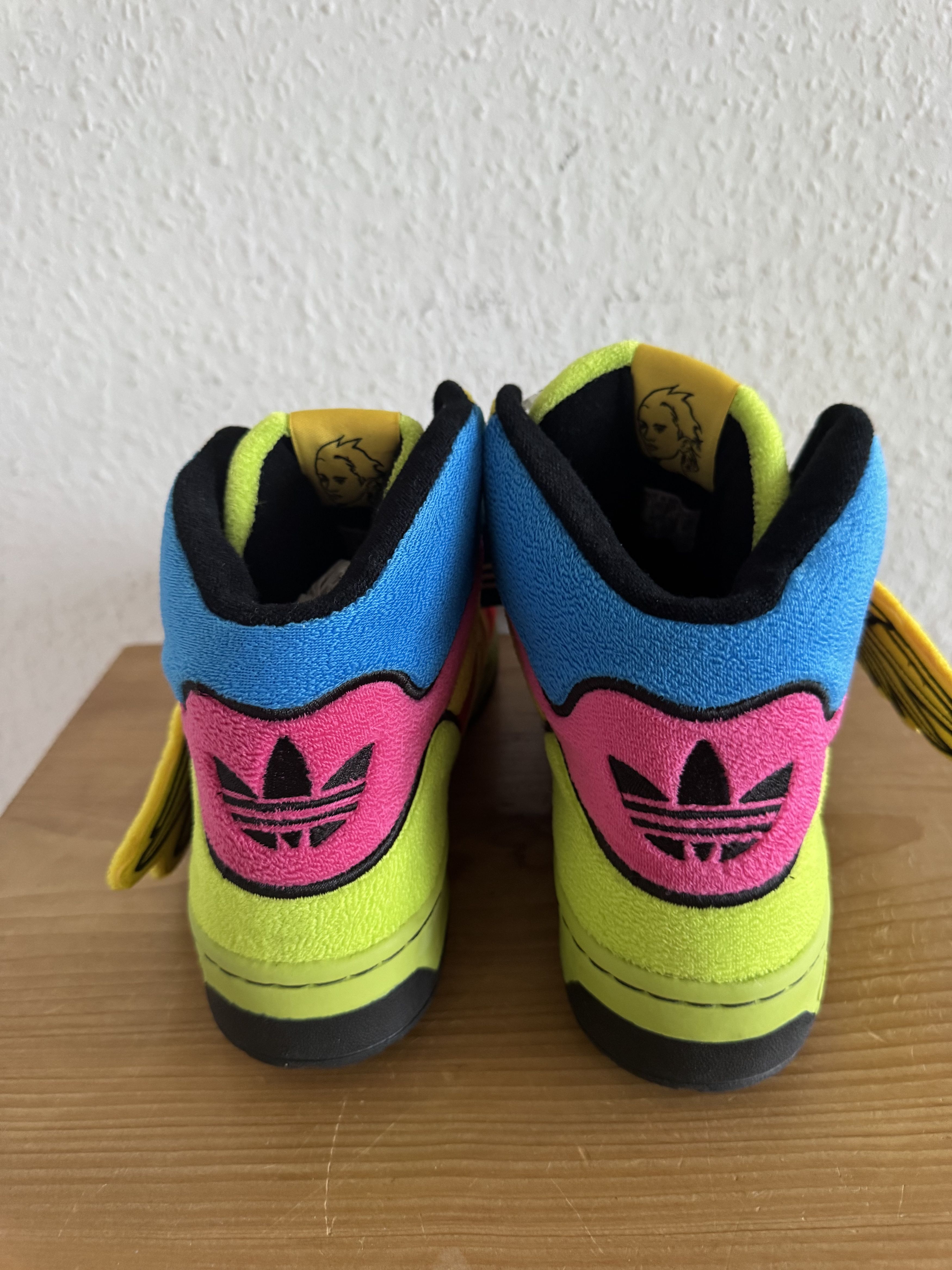 Adidas × Jeremy Scott Winged Rainbow Fleece High Top Sneakers Size US 9.5 / EU 42-43 - 5 Thumbnail
