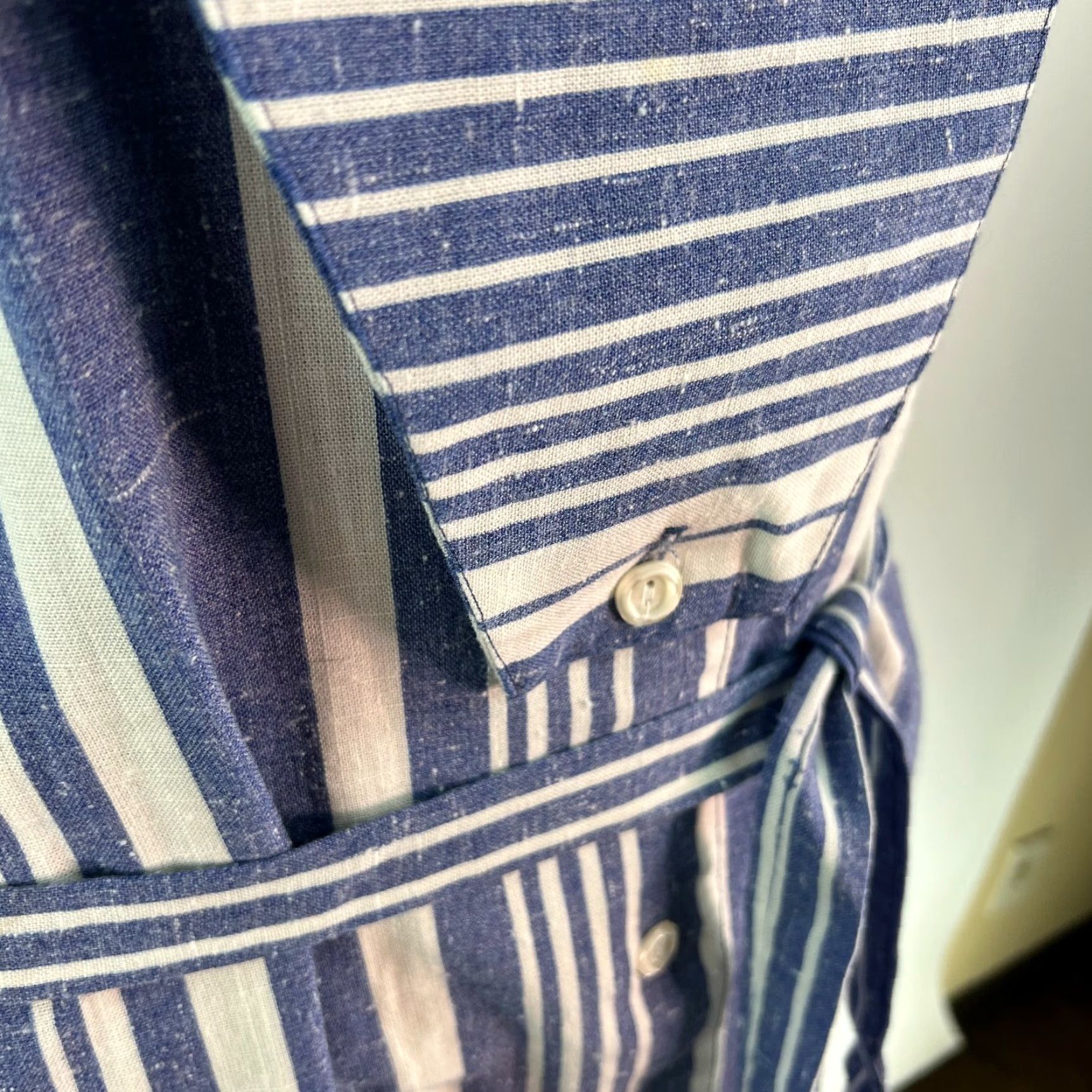 Vintage Vintage Breli Originals Womens Blue Striped Belted 3/4 Sleeves Midi Dress Sz 12 Size XL / US 12-14 / IT 48-50 - 7 Thumbnail