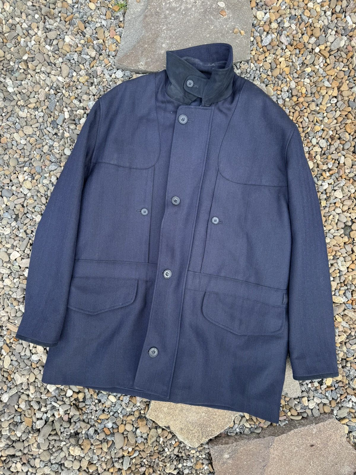 Turnbull & Asser Turnbull Asser Waterproof wool tweed blue coat Size US XL / EU 56 / 4 - 8 Thumbnail