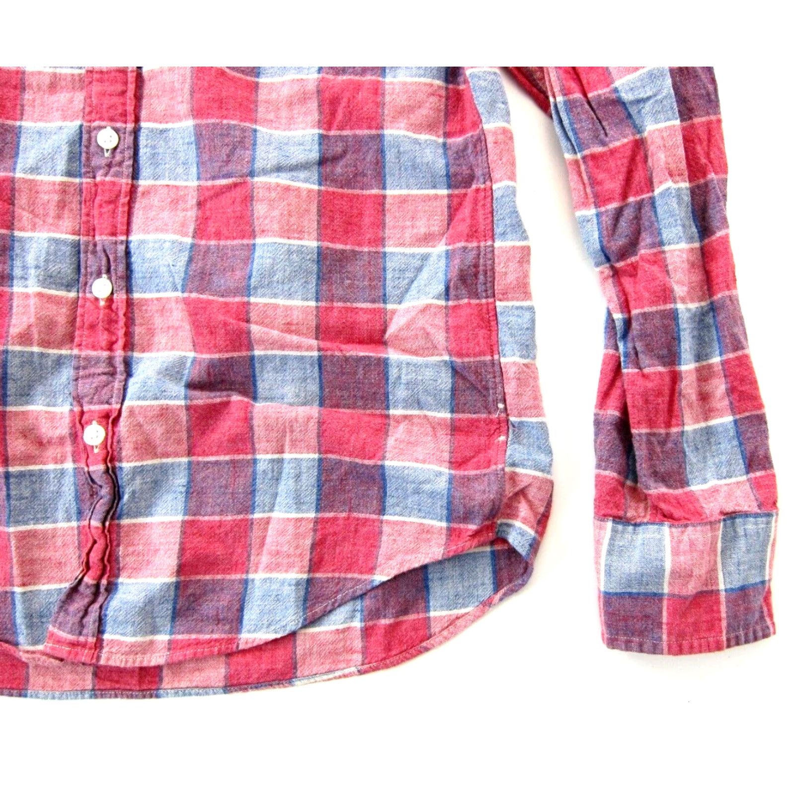 J.Crew J.Crew Homespun Button-Up 100% Cotton Plaid Slim Long Sleeve Shirt Medium Mens Red Blue Size US M / EU 48-50 / 2 - 7 Thumbnail