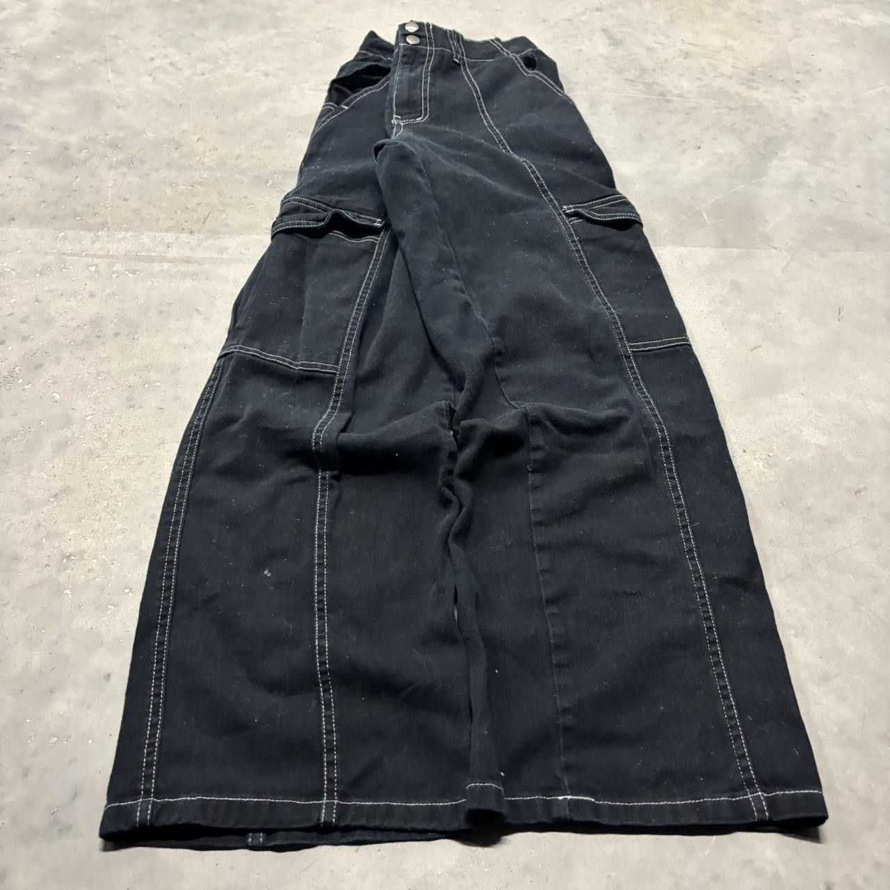Japanese Brand × Vintage Crazy Vintage Y2K/2000s Grunge Black Opium Streetwear Cargo Pants! Size US 28 / EU 44 - 3 Thumbnail