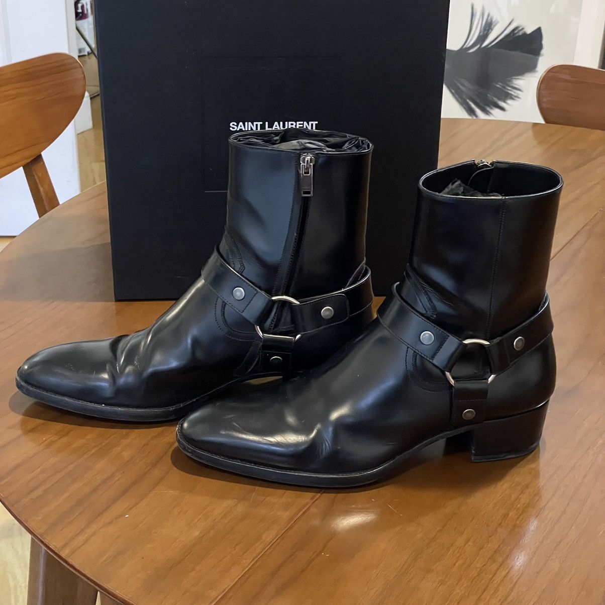 Saint Laurent Paris SLP Wyatt Harness Boots Grailed