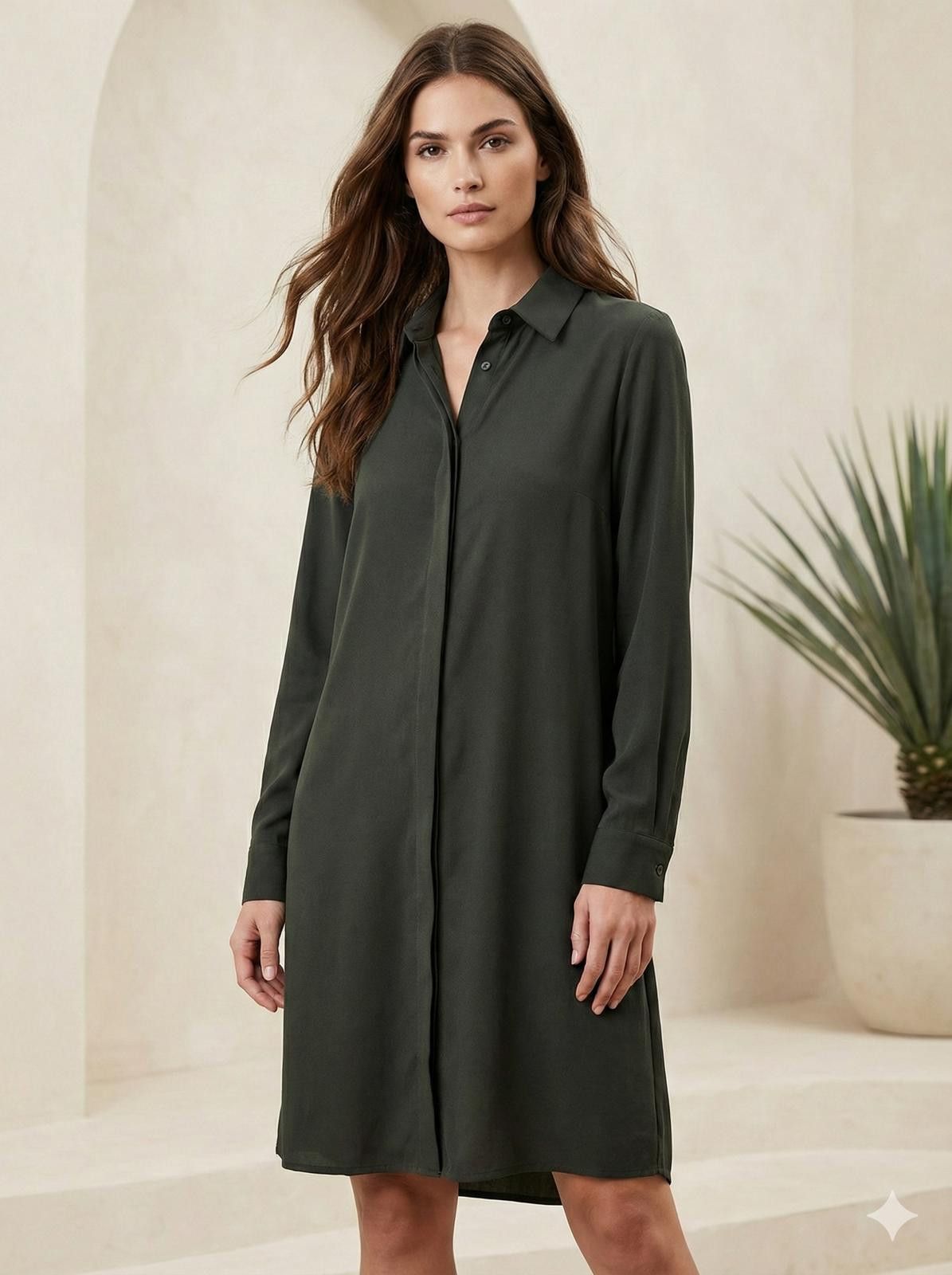 Asos ASOS Black Shirt Dress UK 12 Long Sleeve Mini Midi ButtonUp Size M / US 6-8 / IT 42-44 - 1 Thumbnail