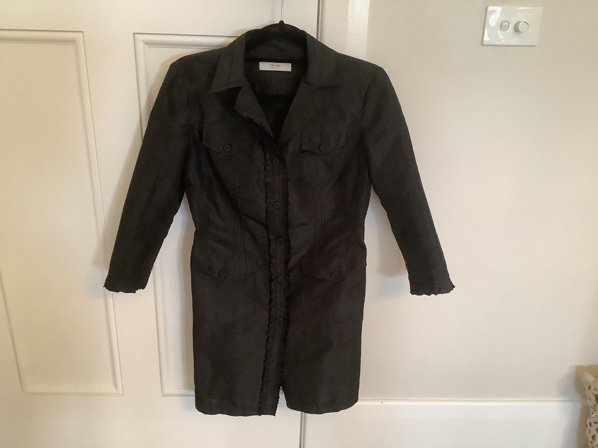 Prada Lightweight Prada Silk/Polyester Black Coat - Rare Vntage Size M / US 6-8 / IT 42-44 - 1 Thumbnail