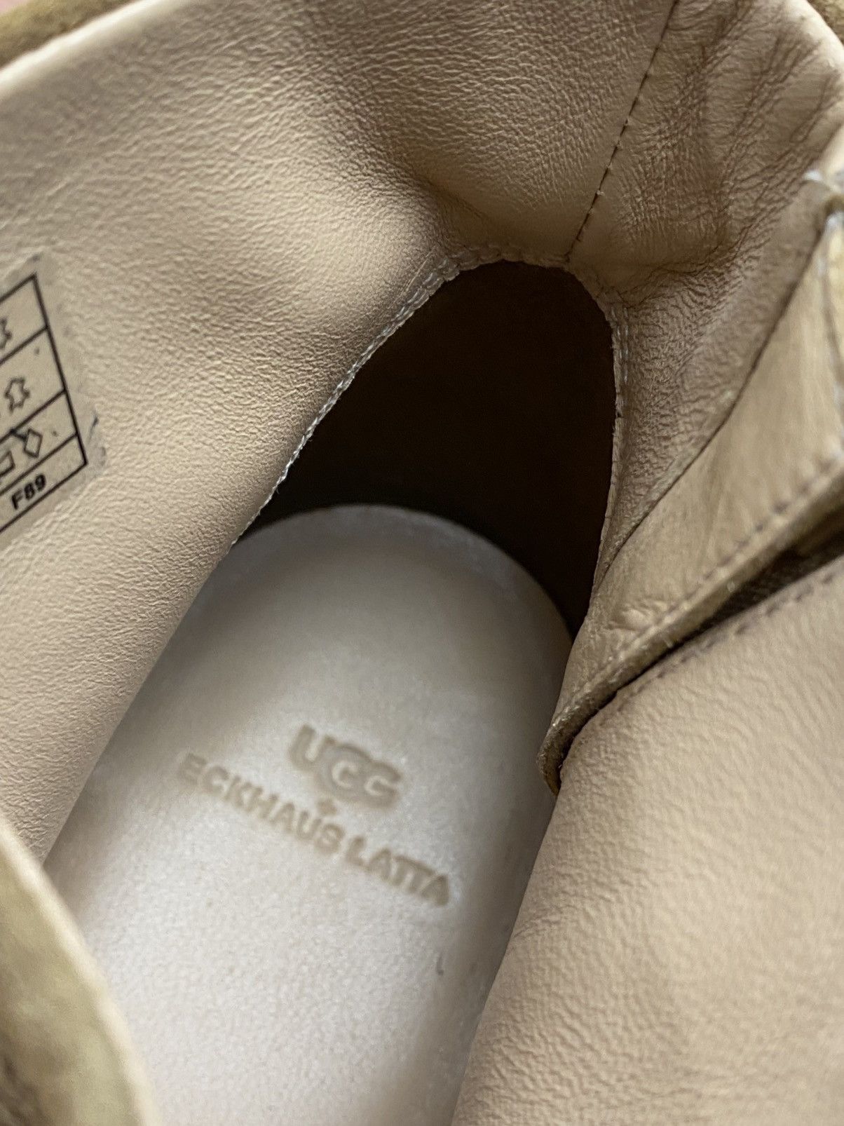 Eckhaus Latta Ugg X Eckhaus Latta Beige Leather Square Toe Boots Size: 38 Size US 8 / IT 38 - 6 Thumbnail