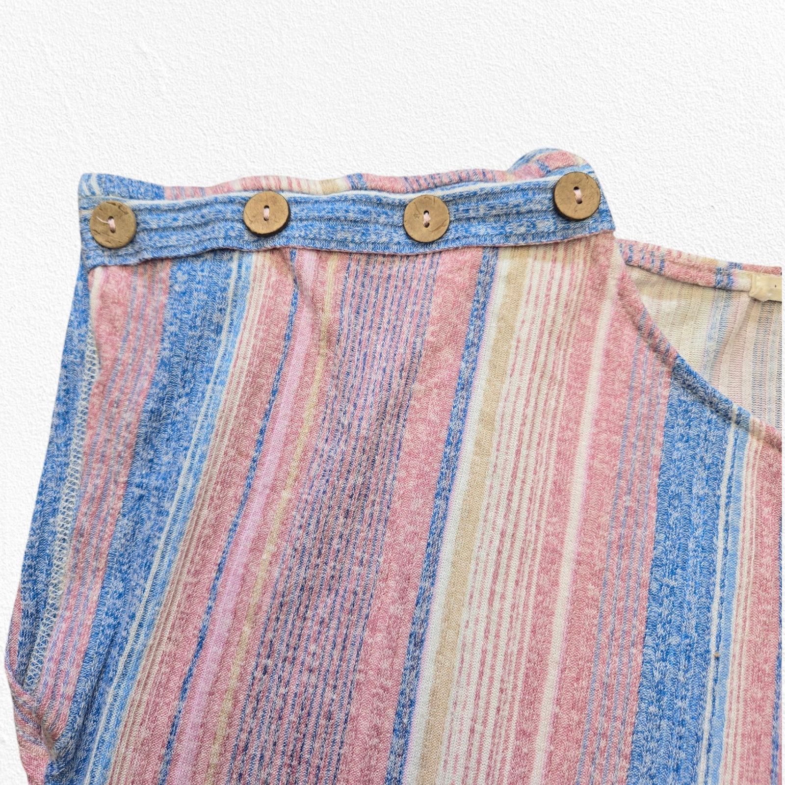 Other Purple Blue Heathered Striped Short Sleeve Blouse Size 1X Size XXL / US 16-18 / IT 52-54 - 5 Thumbnail