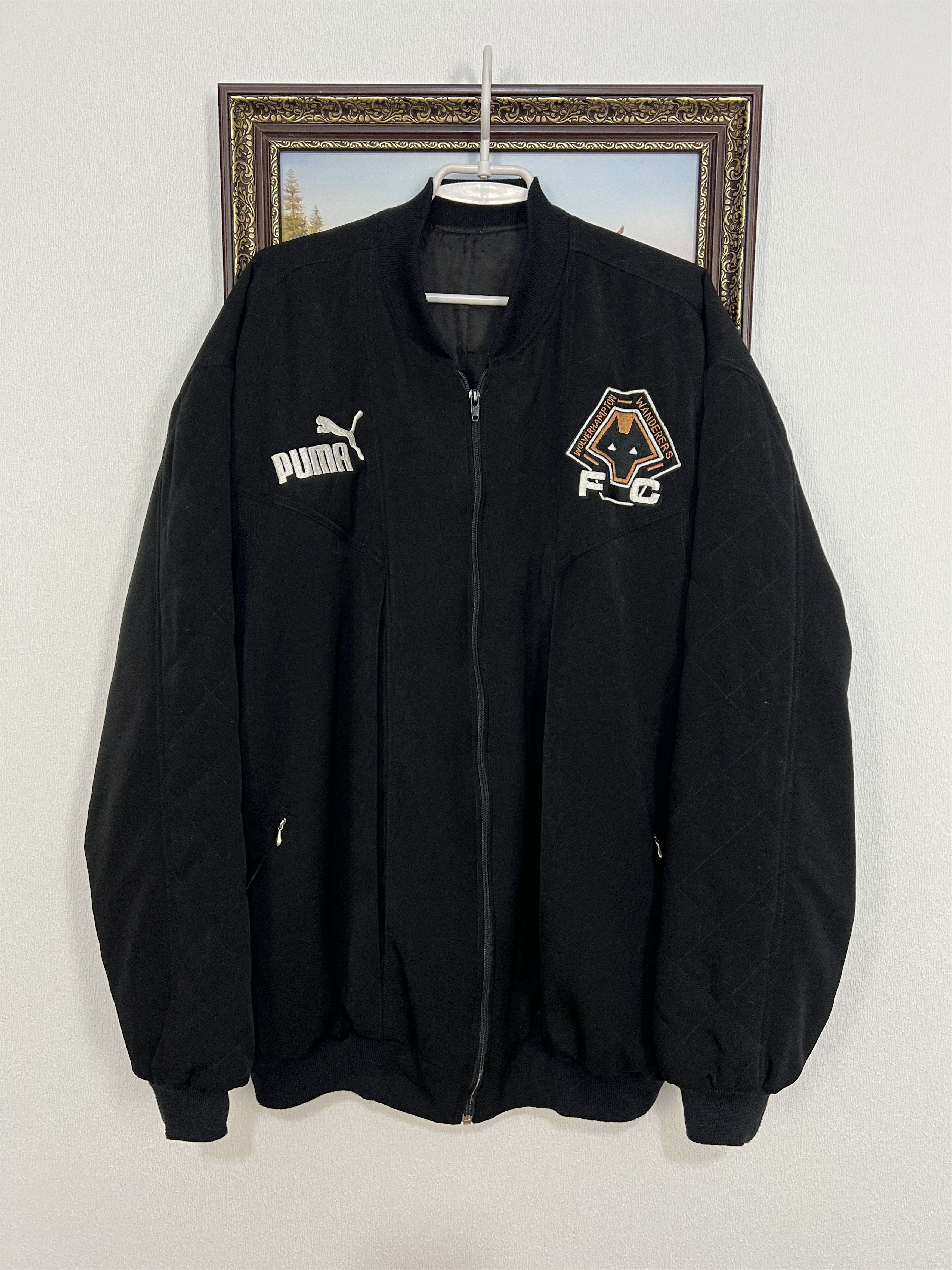 Puma Vintage Wolverhampton Wanderers Football Jacket Bomber Size US XXL / EU 58 / 5 - 1 Thumbnail