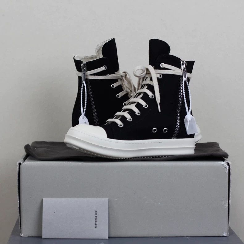 Rick Owens rick owens Double line canvas high-top classic big Converse Size US 5.5 / IT 35.5 - 6 Thumbnail