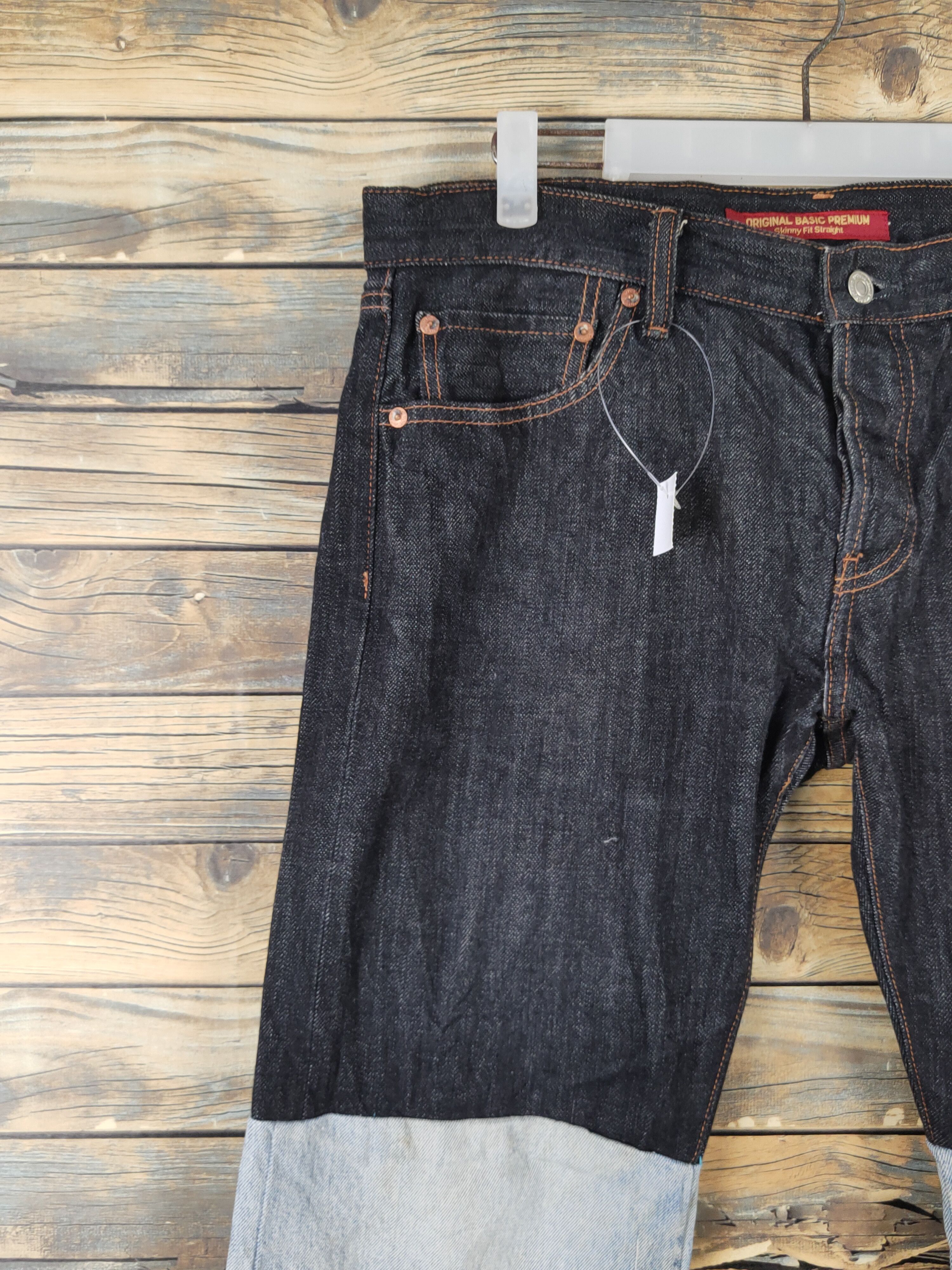 Japanese Brand Uniqlo japan patchwork Distressed Ripped denim Jeans #W1970 Size US 35 - 3 Thumbnail