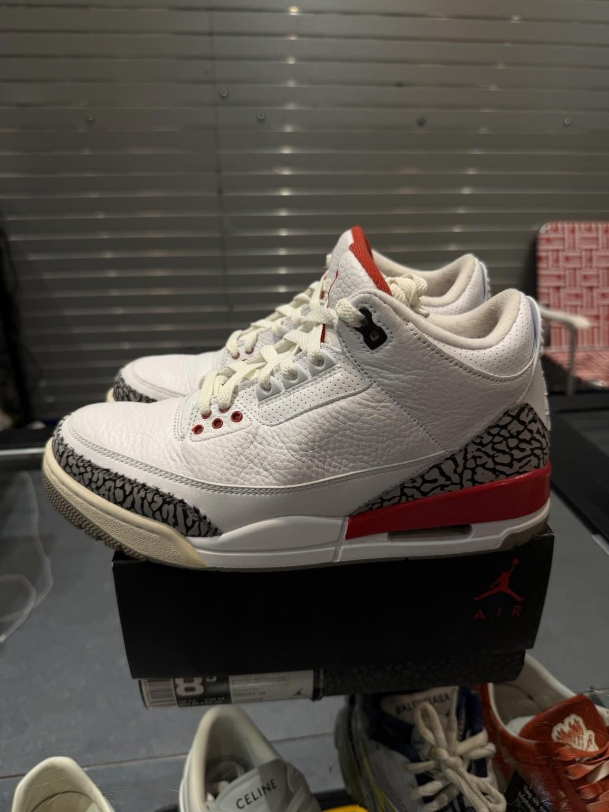 Jordan Brand Nike Air Jordan Retro 3 Katrina Hall Of Fame 2018 Red 8.5 Size US 8.5 / EU 41-42 - 11 Thumbnail