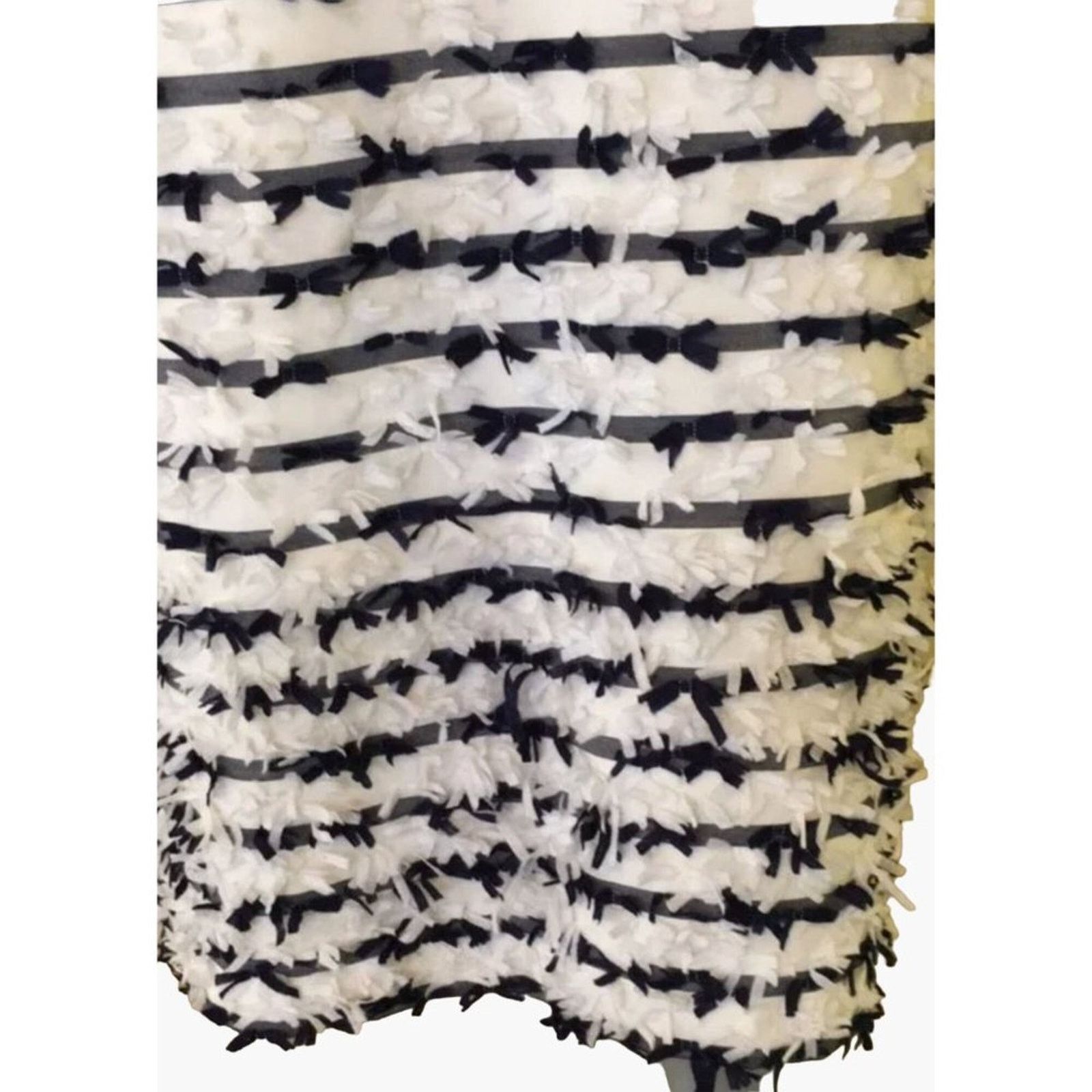 J.McLaughlin J. McLaughlin Jane Dress 10 White Navy Striped Bows Size L / US 10 / IT 46 - 16 Thumbnail