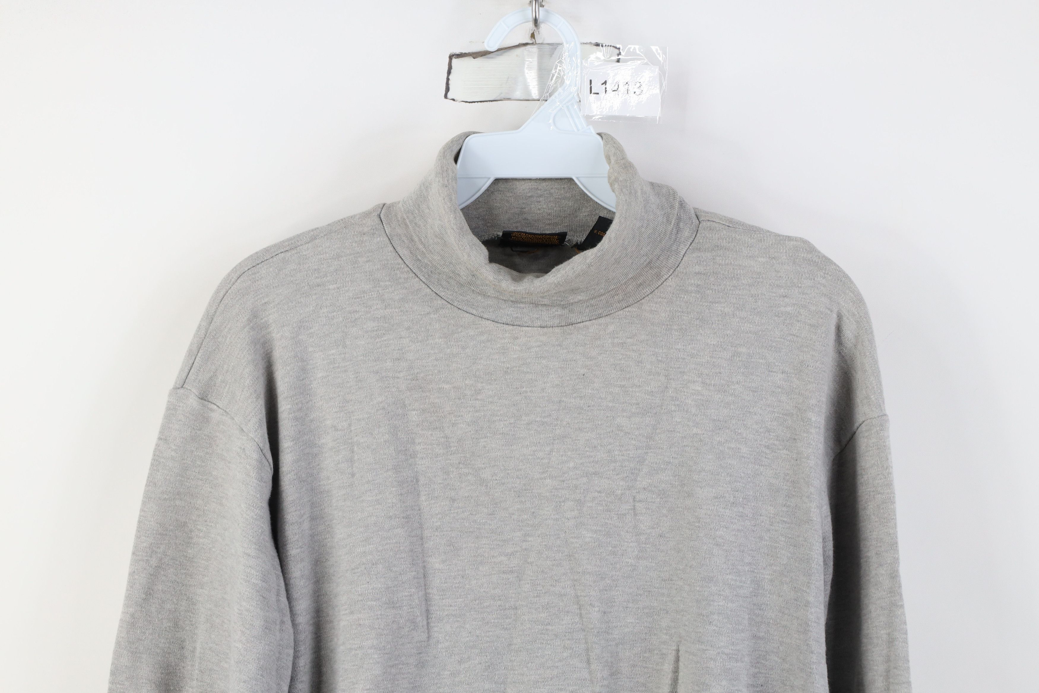 Eddie Bauer Vintage 90s Eddie Bauer Turtleneck T-Shirt Heather Gray Size L / US 10 / IT 46 - 2 Thumbnail