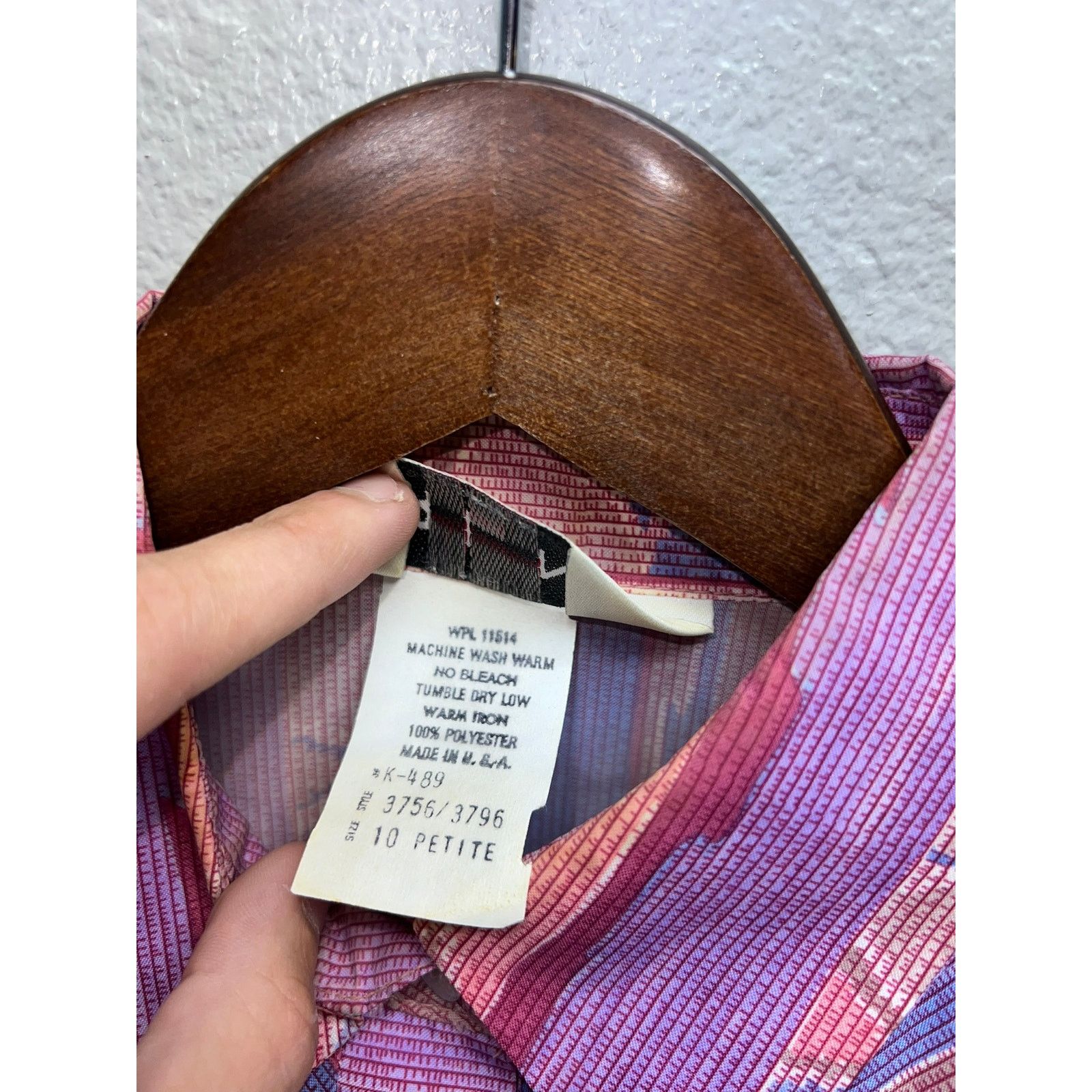Vintage Womens Button Up Shirt RLM Petite Long Sleeve Purple Pink 10 Size L / US 10 / IT 46 - 7 Thumbnail