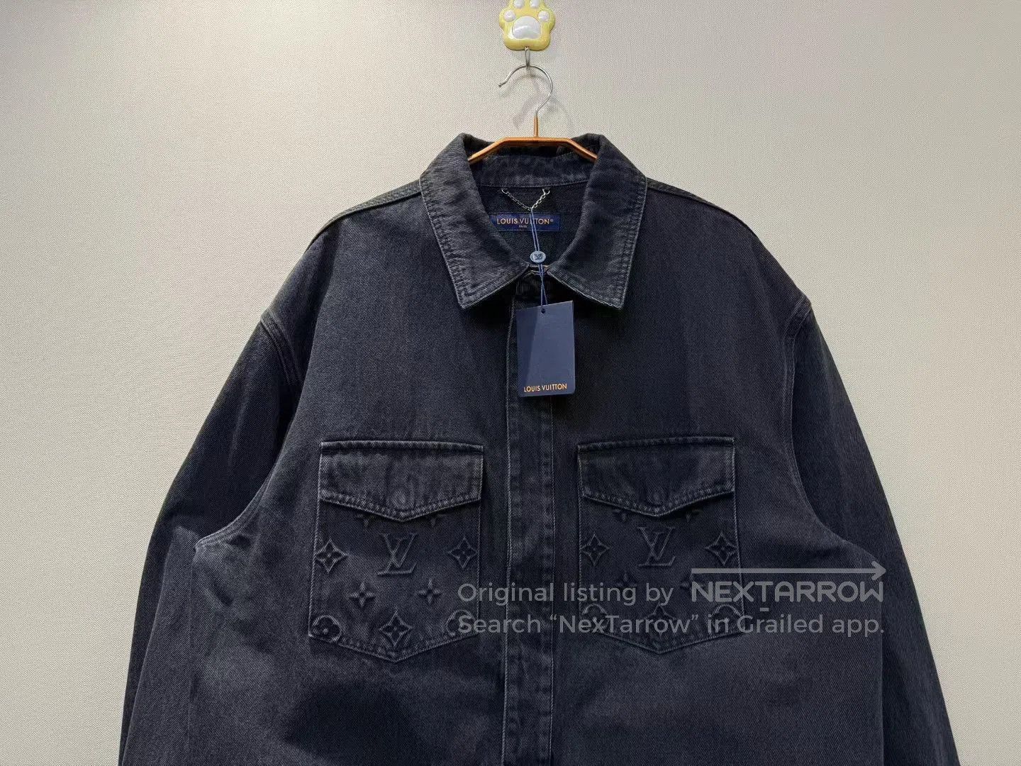 Louis Vuitton Louis Vuitton Black Embossed Logo Denim Jacket| Size US XL / EU 56 / 4 - 2 Thumbnail