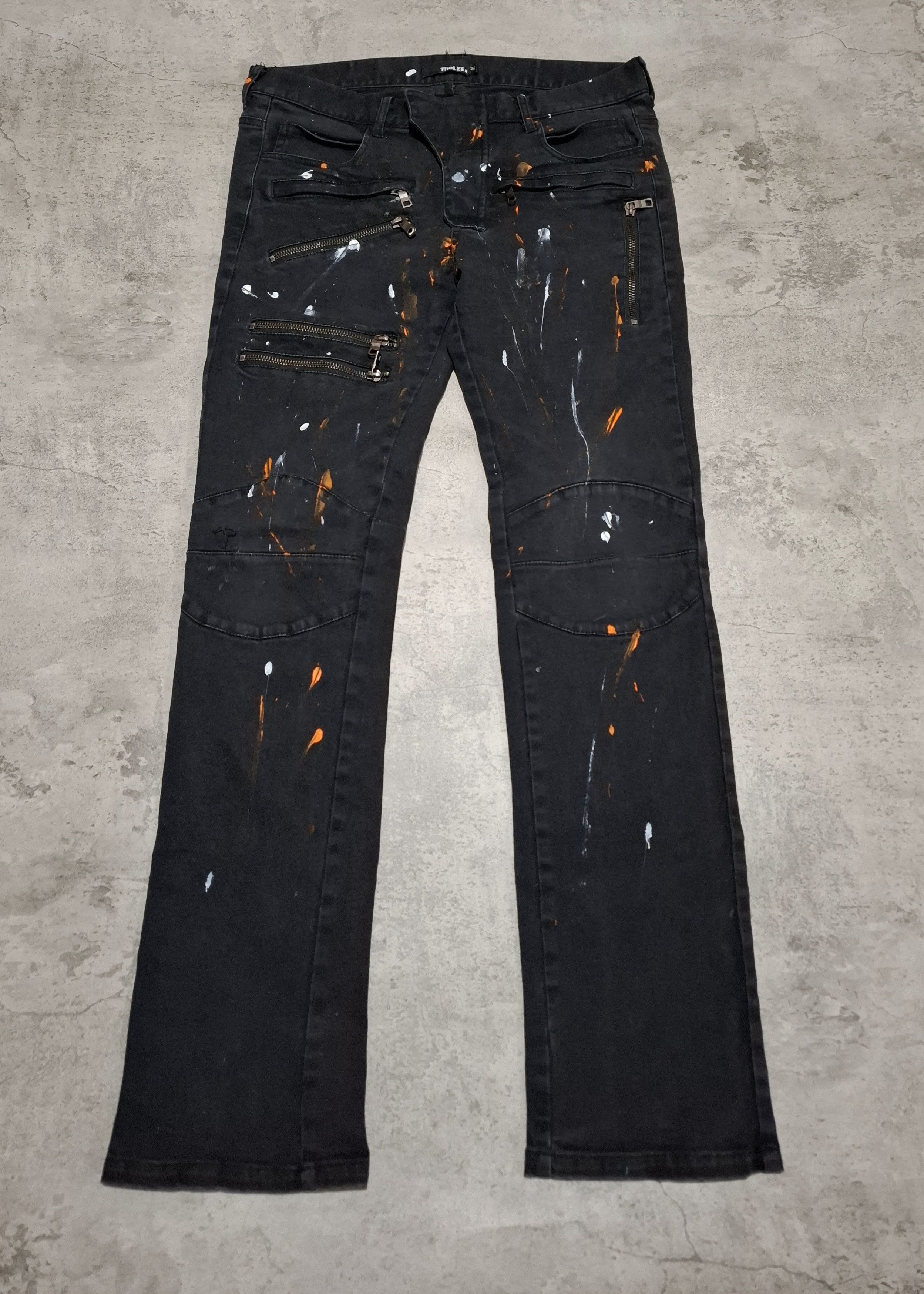 image of The Lees Biker Jeans Splaiter Skinny in Black, Men's (Size 31)