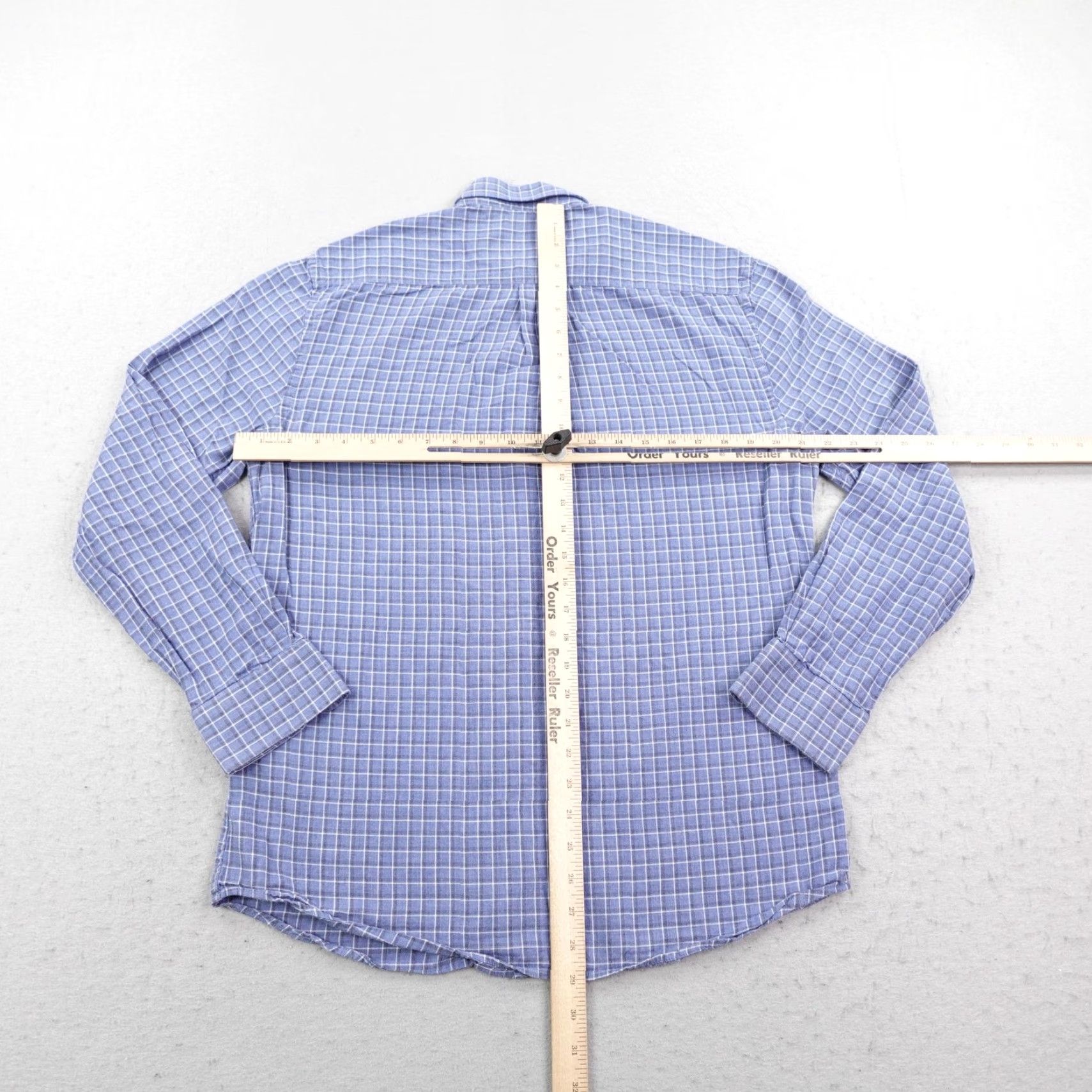 johnnie-O Johnnie-O Shirt Mens Medium Blue Plaid Flannel Button-Up Top Shelf Outdoor Sports Size US M / EU 48-50 / 2 - 6 Thumbnail