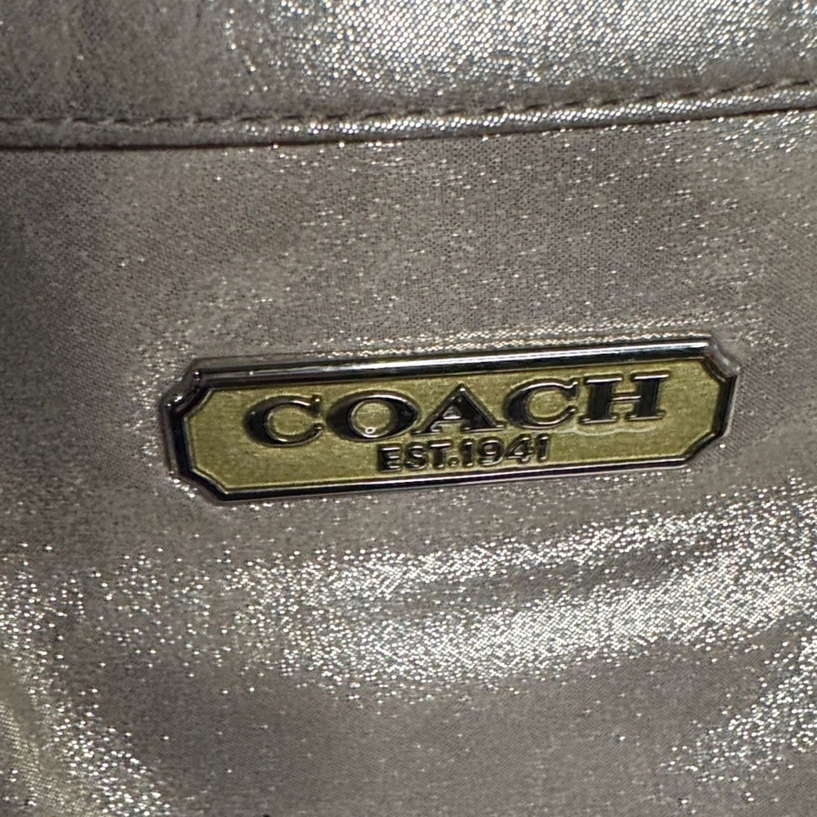 Coach Coach Metallic Leather Tote Bag – Champagne Gold Size ONE SIZE - 8 Thumbnail