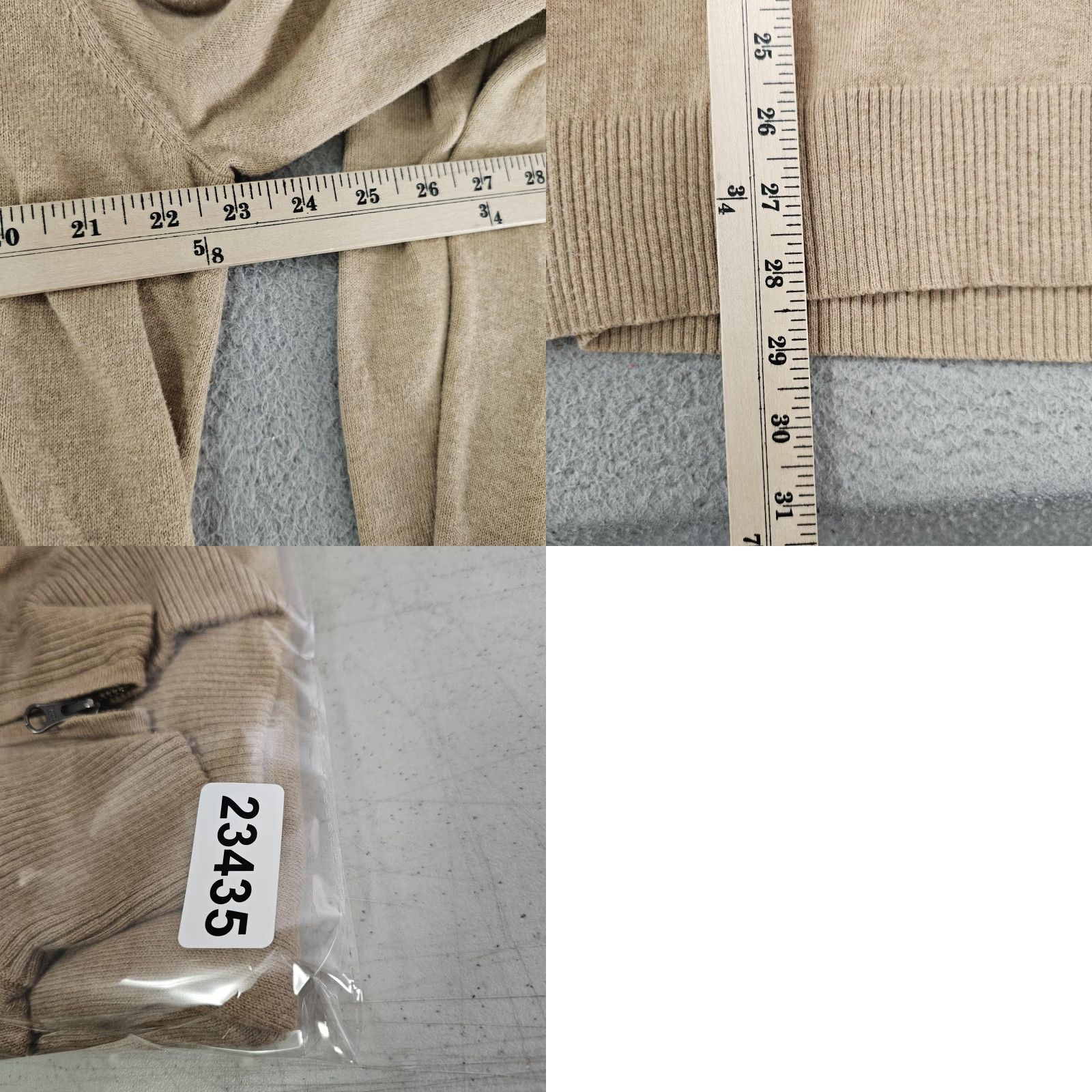 J.Crew J.Crew Mens Sweater Mock Neck Quarter Zip Harbor Cotton Pullover Tan Beige F4718 Size US XL / EU 56 / 4 - 8 Thumbnail