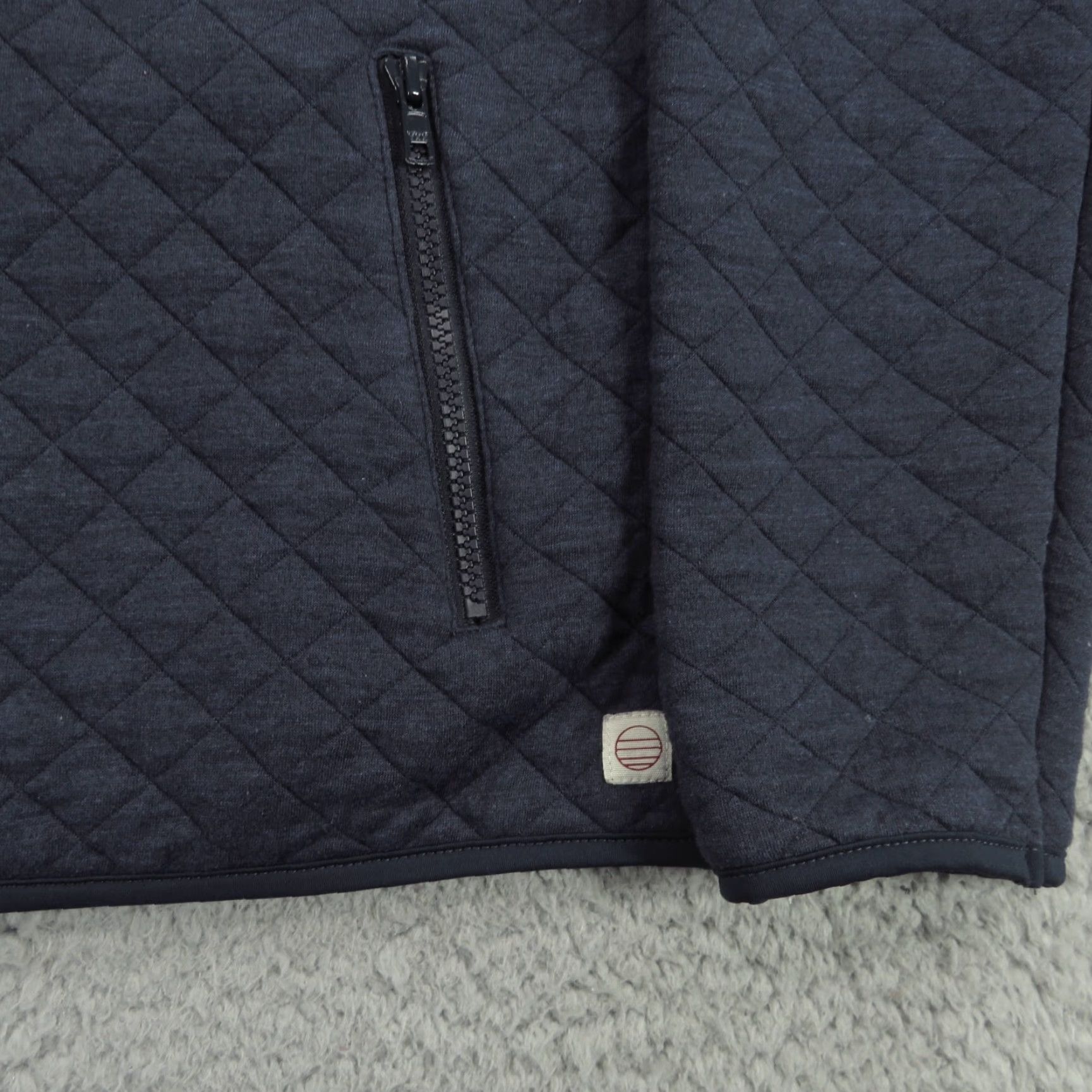 Marine Layer VINTAGE Marine Layer Jacket Mens Large Navy Quilted Full Zip Sweater Corbet Rayon Fleece Size US L / EU 52-54 / 3 - 2 Thumbnail
