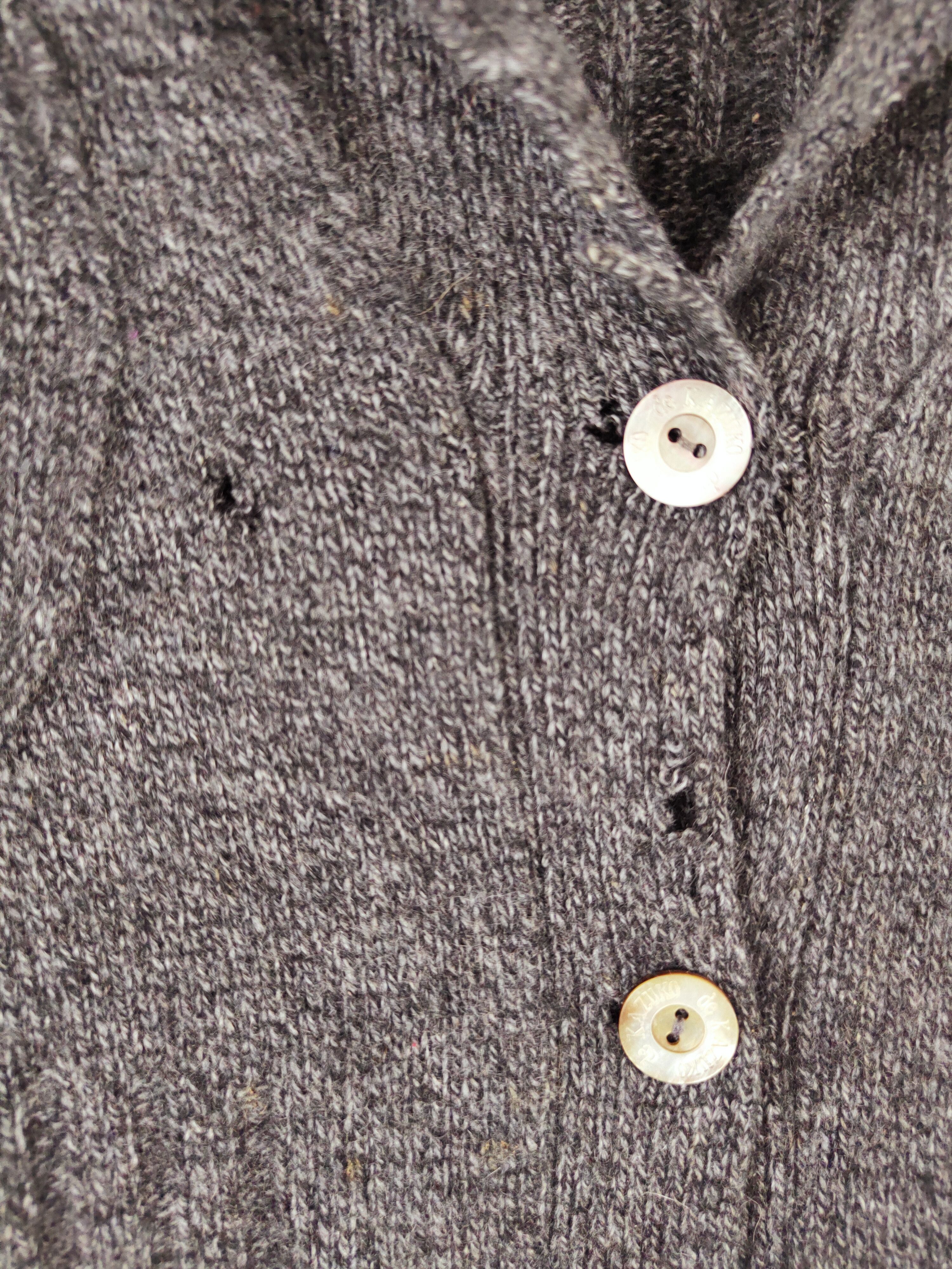 Homespun Knitwear × Japanese Brand × Vintage De Kazuko Black ripped Knitwear Cardigan #W045 Size US M / EU 48-50 / 2 - 2 Thumbnail