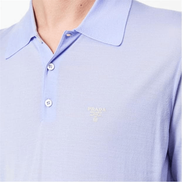 Prada Logo Knit Polo Shirt Size US XL / EU 56 / 4 - 5 Thumbnail