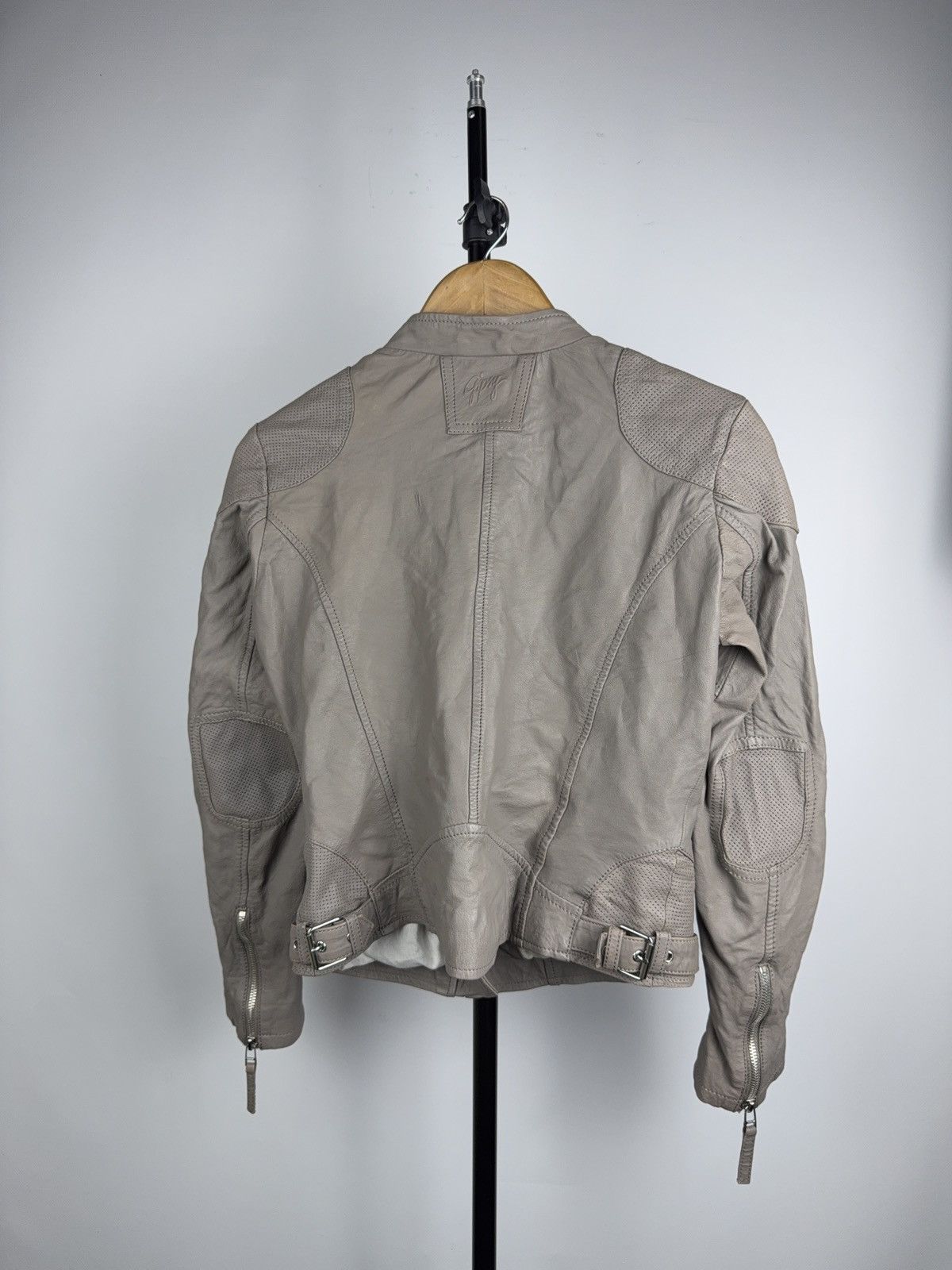 Leather Leather Biker Moto Punk Gipsy Jacket Beige Slim Moto Women S Size S / US 4 / IT 40 - 12 Thumbnail