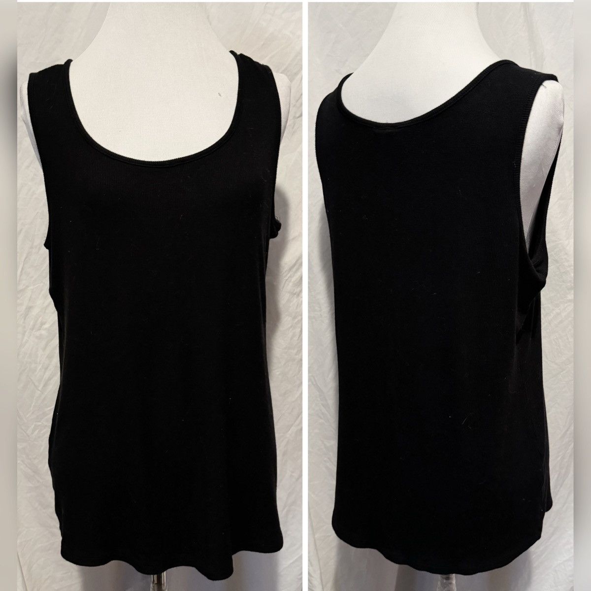 Nordstrom Cable & Gauge, Basic Black, Sleeveless Knit Blouse Size L / US 10 / IT 46 - 4 Thumbnail