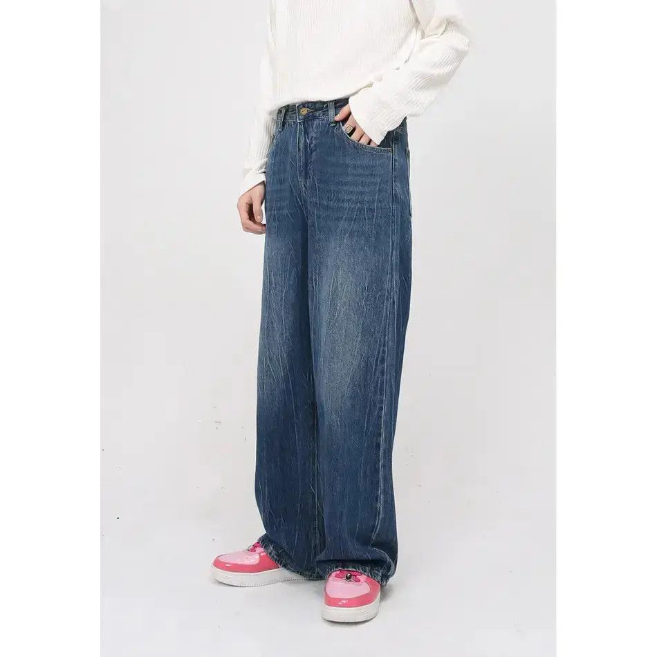 Japanese Brand Retro loose high street wide leg jeans Size US 32 / EU 48 - 2 Thumbnail