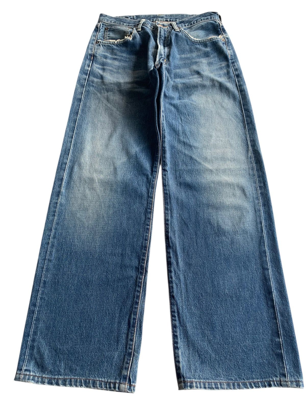 Edwin VINTAGE EDWIN 505 SELVEDGE BAGGY FADED DISTRESSED DENIM Size US 30 / EU 46 - 4 Thumbnail