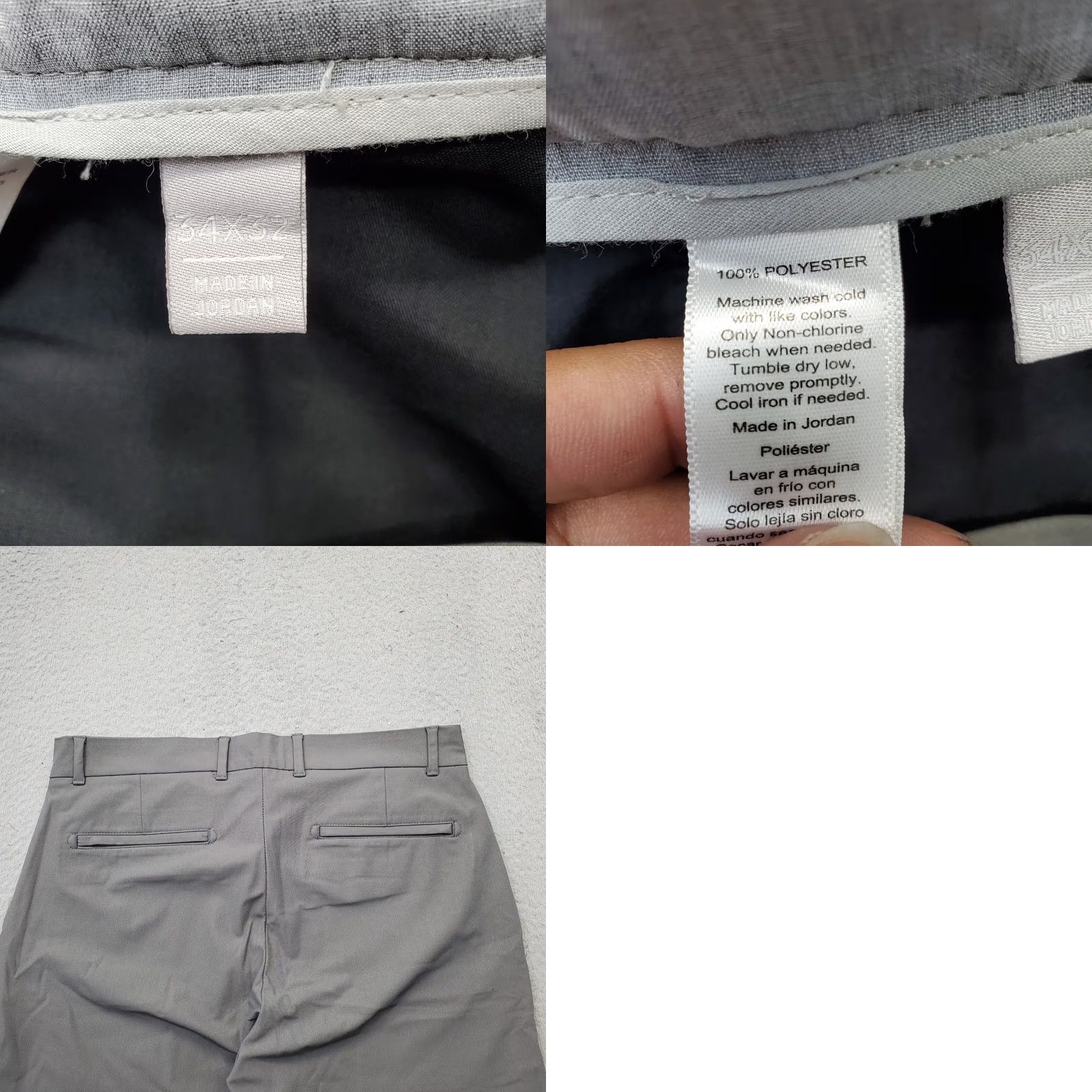 Vintage Hickey Freeman Chino Pants Mens 34x32 Gray Performance Slash Pocket Straight Leg Shirt Size US 34 / EU 50 - 8 Thumbnail