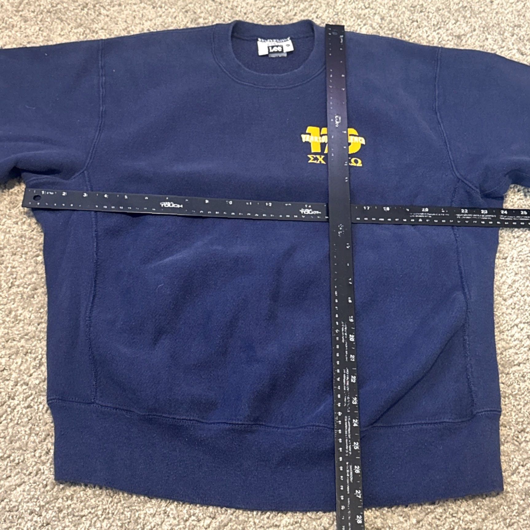 Lee VINTAGE 1994 Sigma Chi Chi Omega Sorority Greek Lee Heavy Crewneck Sweatshirt Blue XL Mens 90s Pullover Crewneck Size US XL / EU 56 / 4 - 6 Thumbnail