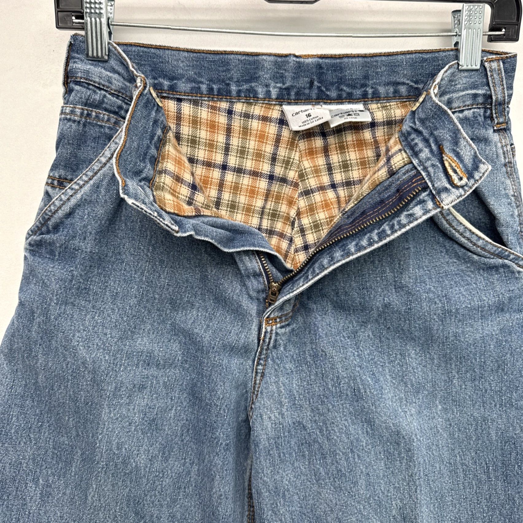 Carhartt Carhartt Women’s Denim Blue Flannel Lined Jeans Work Heavy Pants 27”x28” Size 38" / US 16 / IT 52 - 2 Thumbnail