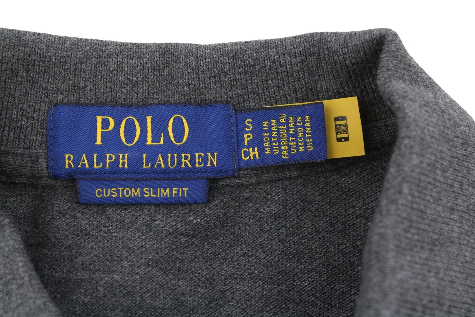 Ralph Lauren CUSTOM SLIM FIT S Dark Grey Melange Cotton 87892 Size US S / EU 44-46 / 1 - 7 Thumbnail