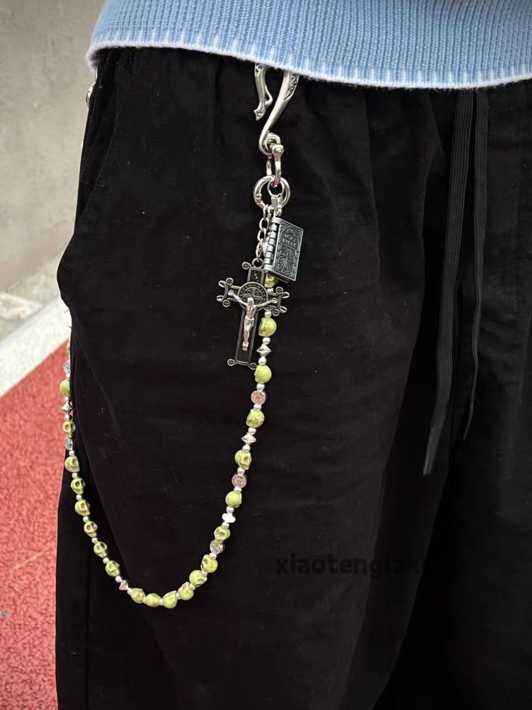 Designer × Japanese Brand × Vintage Unisex utility punk patchwork yuppie jeans chain Size ONE SIZE - 4 Thumbnail