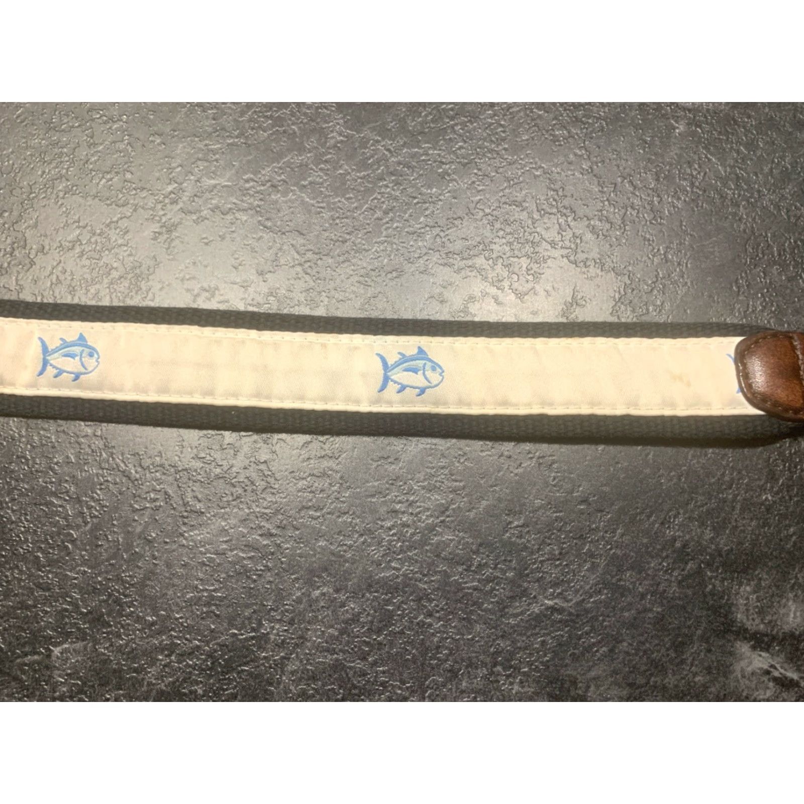Southern Tide Southern Tide Leather Belt Men's 32 Blue Fish Embroidered Golf Mens Size 32 - 5 Thumbnail