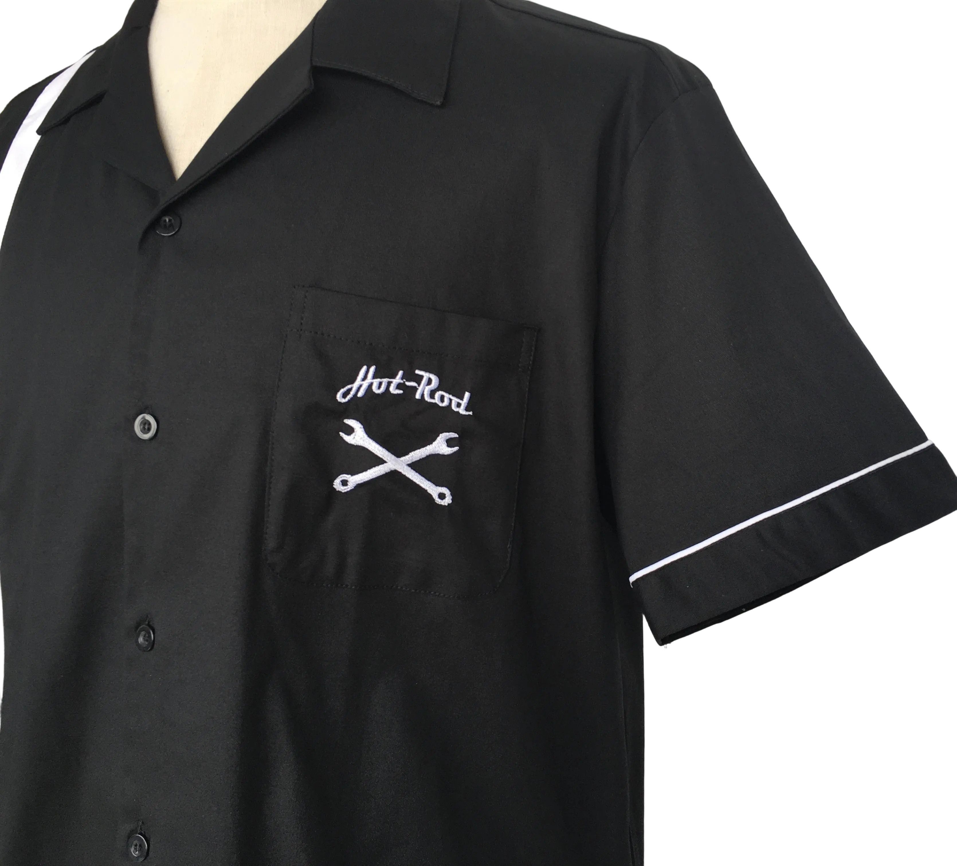 Other Black Retro Bowling Shirts Embroidery Cotton Men Shirt Size US S / EU 44-46 / 1 - 4 Thumbnail