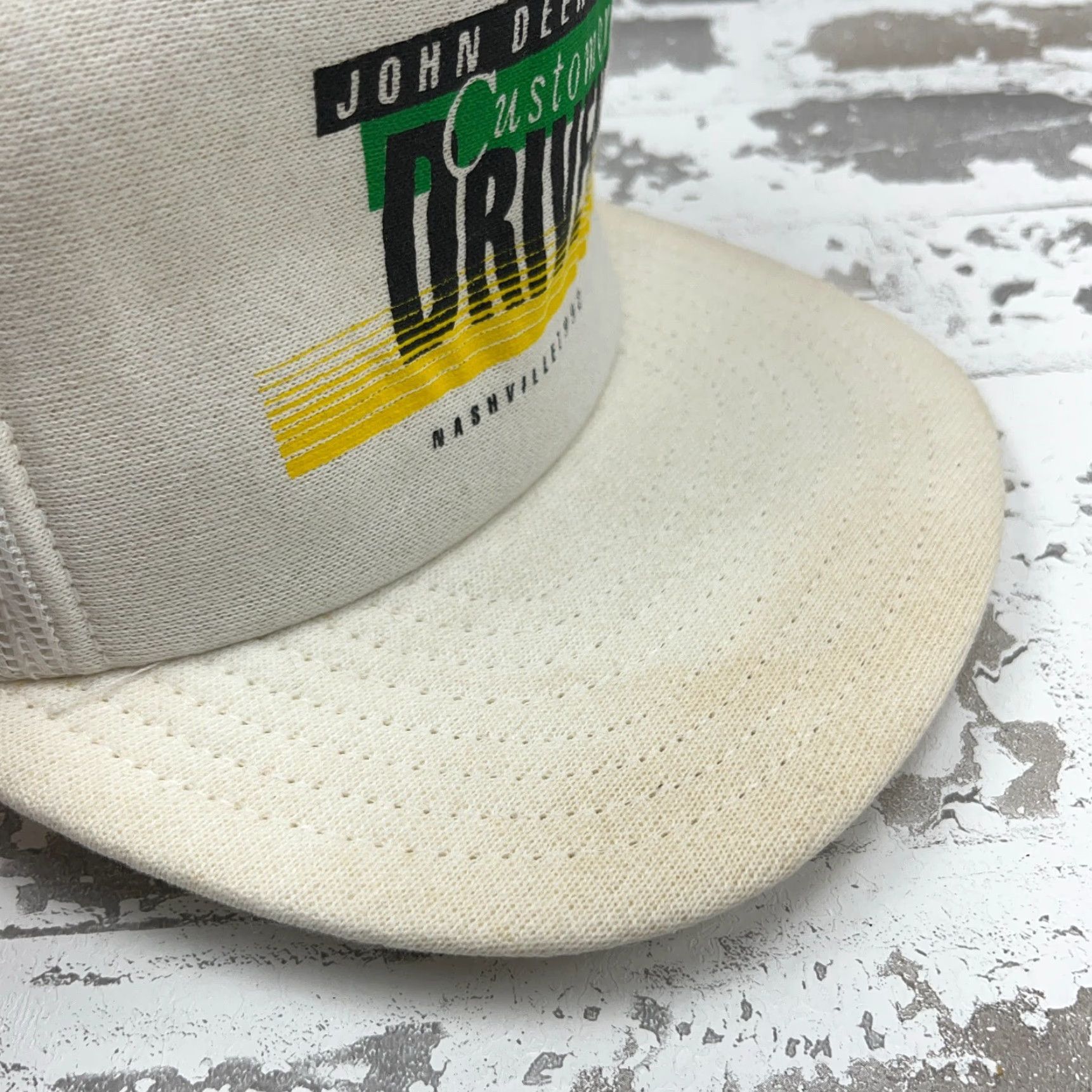 Vintage VINTAGE John Deere Trucker Hat Cap Snap Back Men One Size White Cotton Twill Adjustable 80s 90s USA Farm Logo Outdoors advertising Size ONE SIZE - 4 Thumbnail