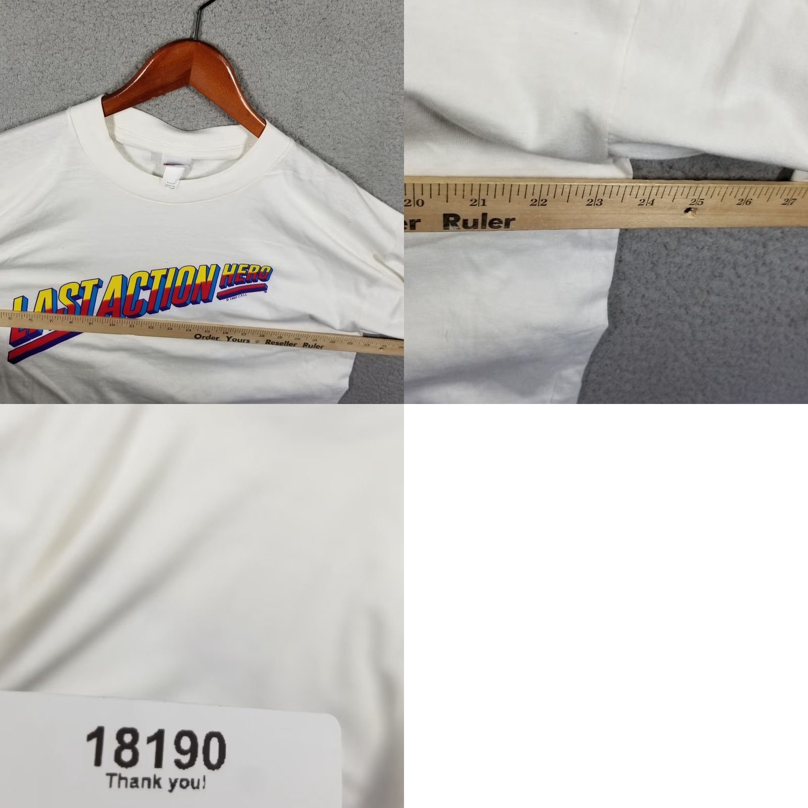 Vintage VINTAGE Arnold Schwarzenegger Last Action Hero 1993 Movie Promo Shirt Men XL White Graphic Print Movie Theme Size US XL / EU 56 / 4 - 8 Thumbnail